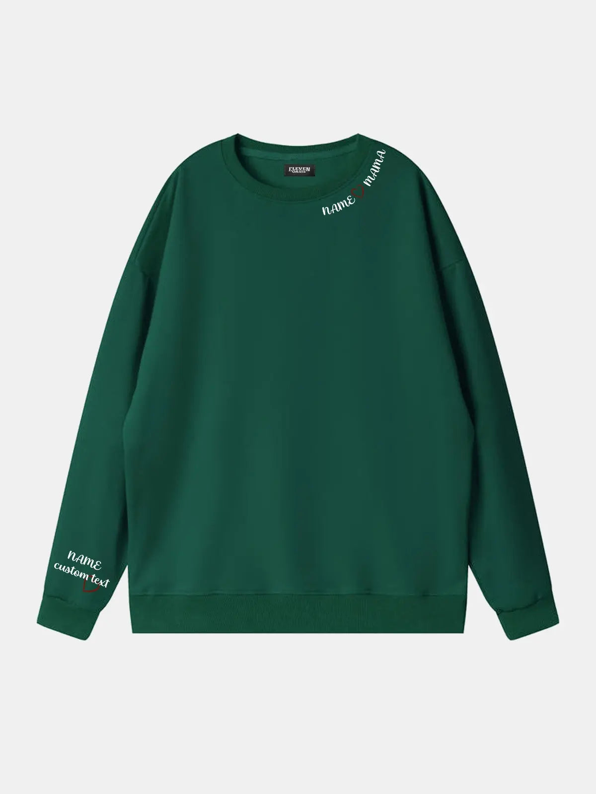 Custom Name Heart Mama Sweatshirt Eleven Oasis