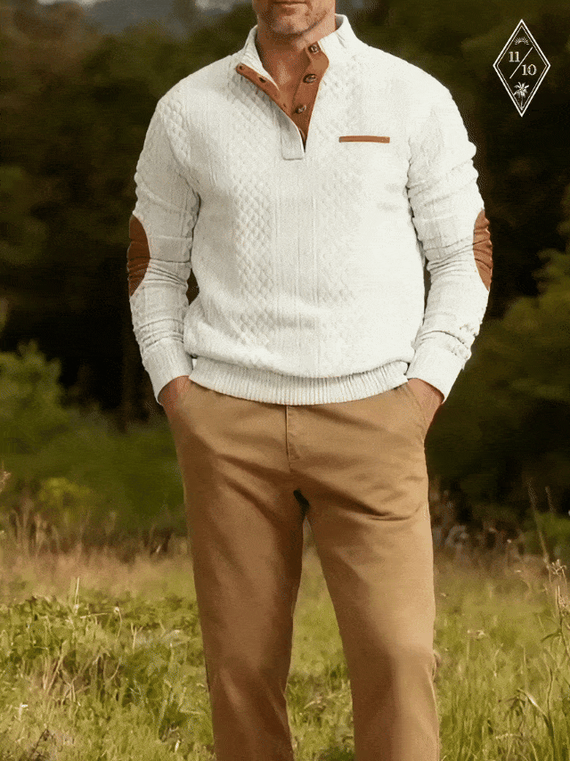Men's Cable Knit Pullover Sweatshirt ElevenOasis
