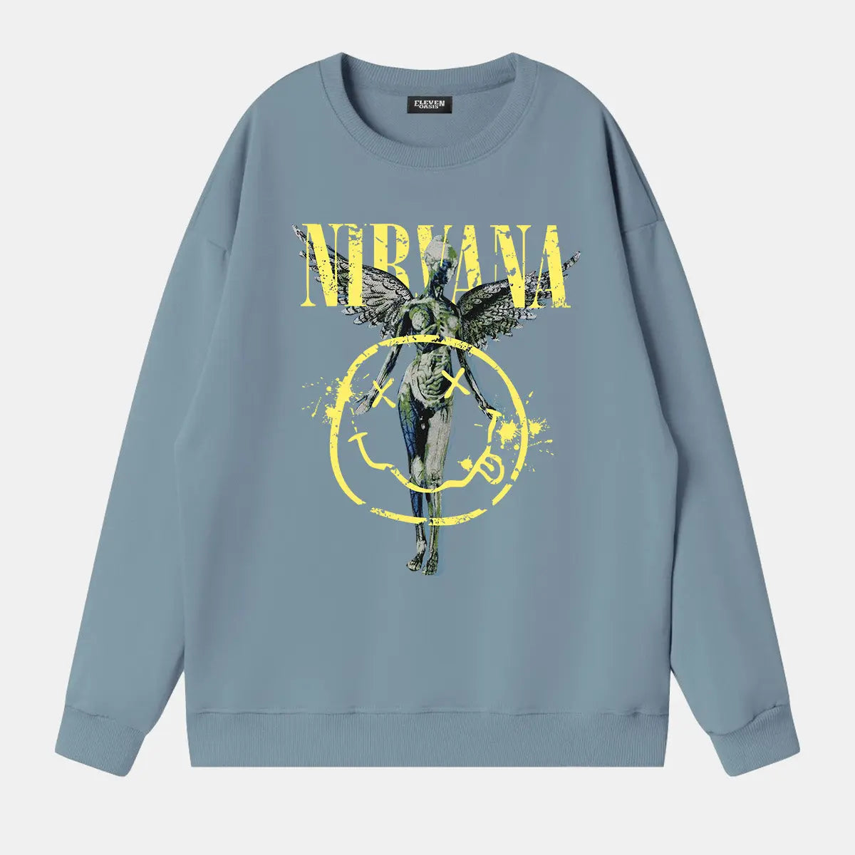 Nirvana In Utero Smiley Graphic Sweatshirt ElevenOasis