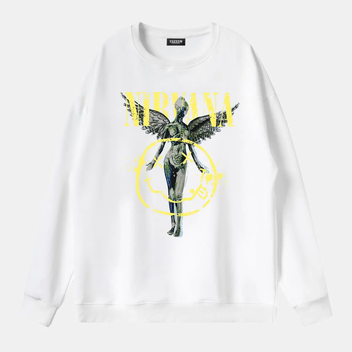 Nirvana In Utero Smiley Graphic Sweatshirt ElevenOasis