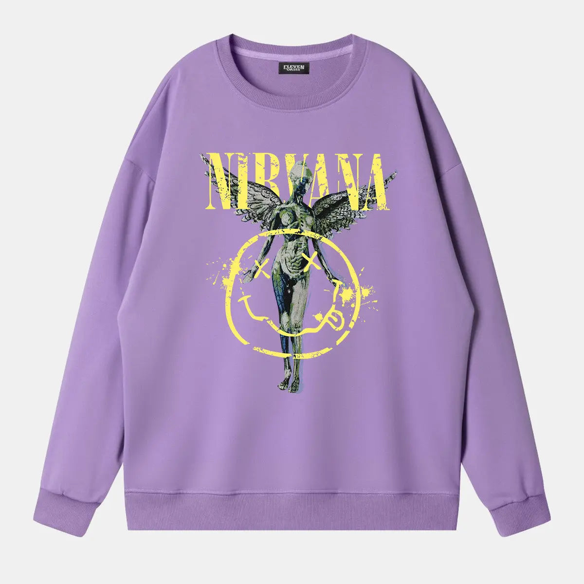 Nirvana In Utero Smiley Graphic Sweatshirt ElevenOasis
