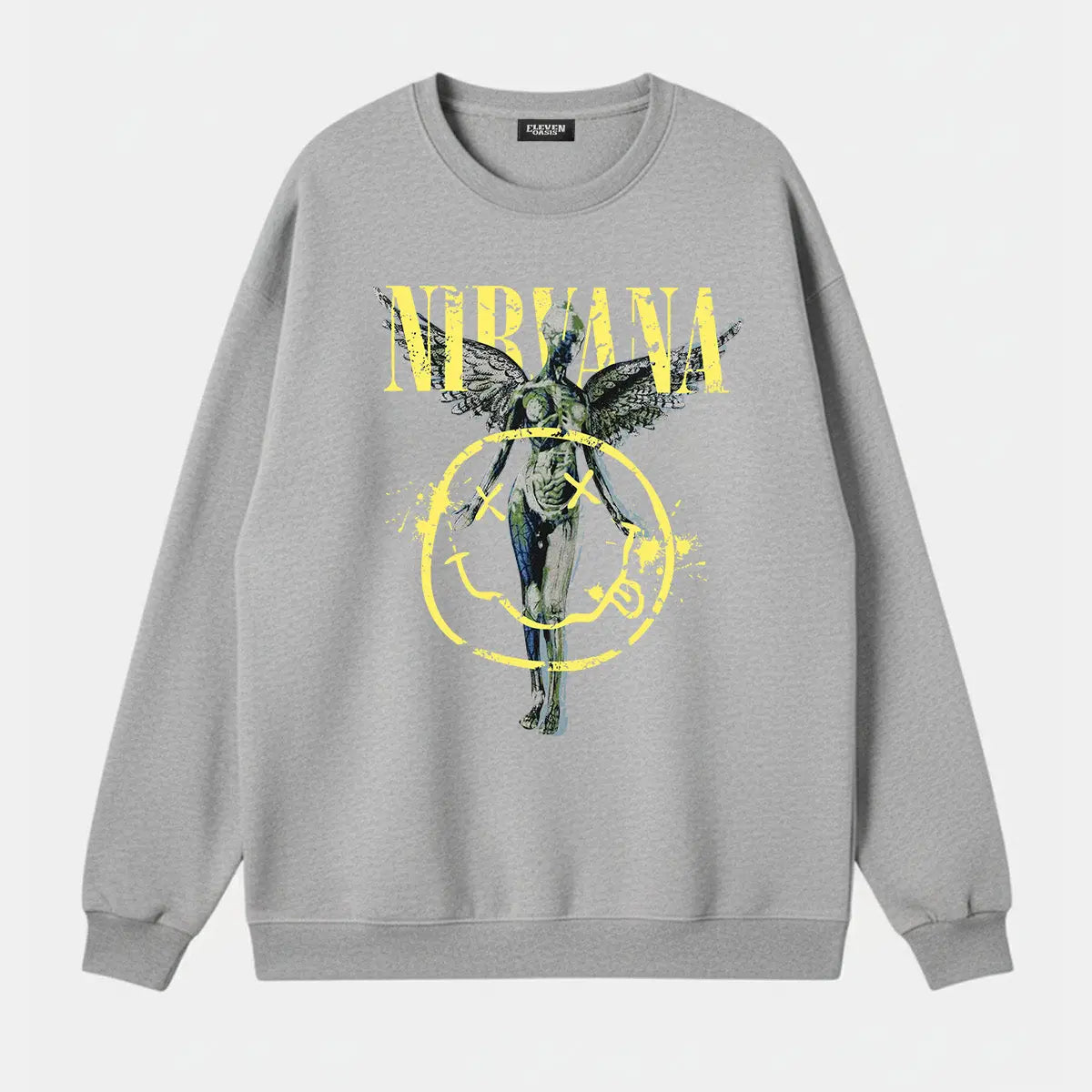 Nirvana In Utero Smiley Graphic Sweatshirt ElevenOasis