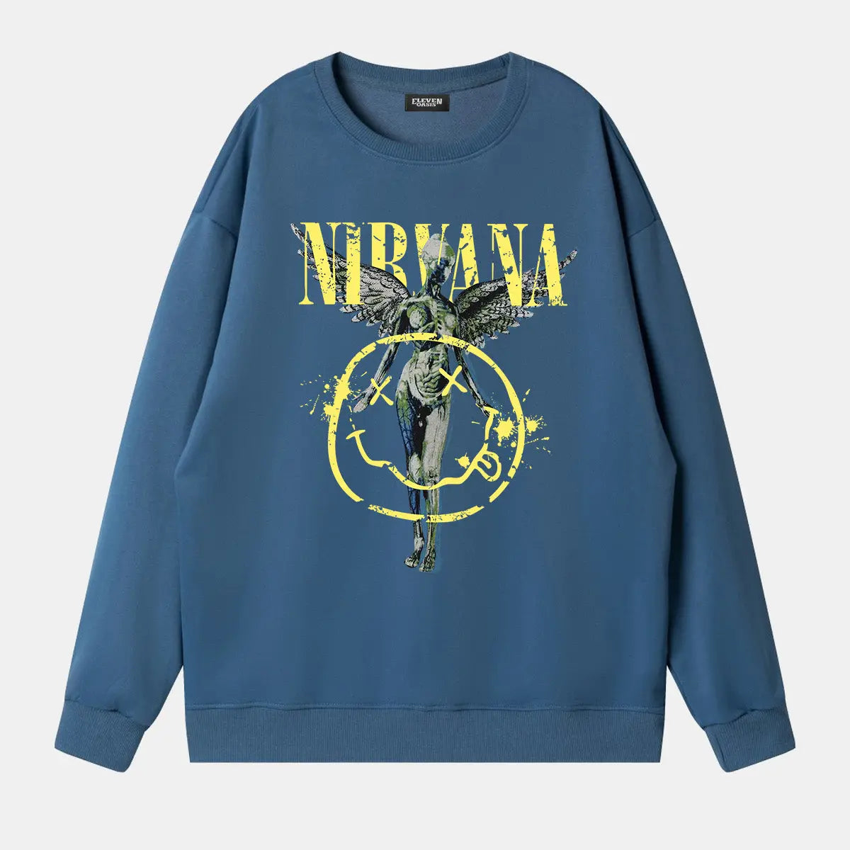 Nirvana In Utero Smiley Graphic Sweatshirt ElevenOasis