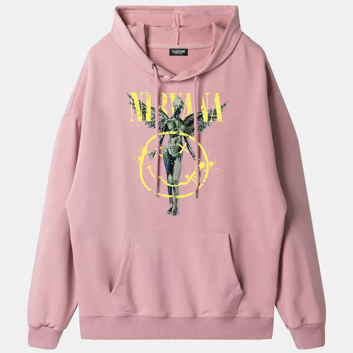 Nirvana In Utero Smiley Graphic Hoodie ElevenOasis