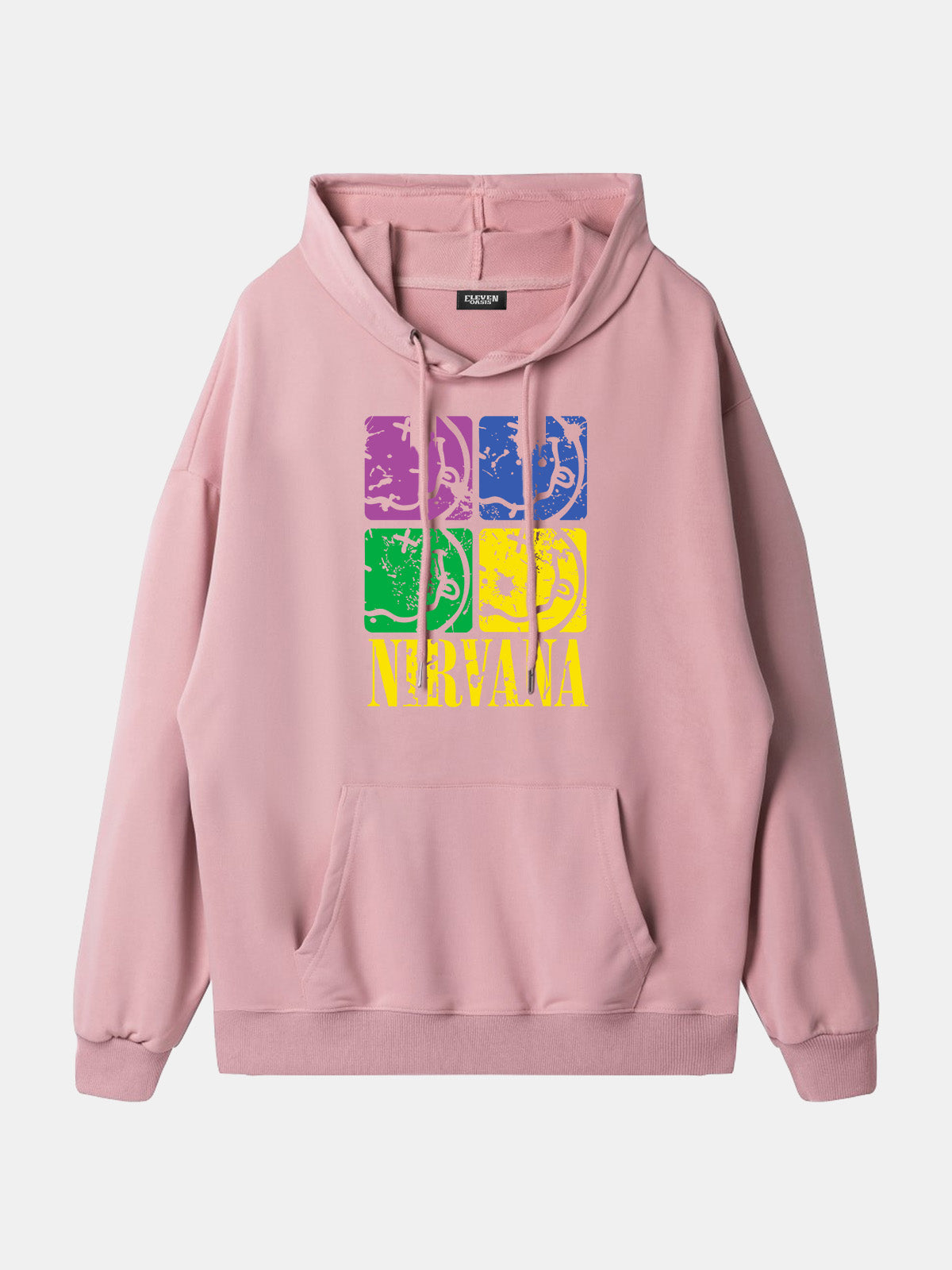Nirvana Pop Art Smiley Logo Hoodie Eleven Oasis