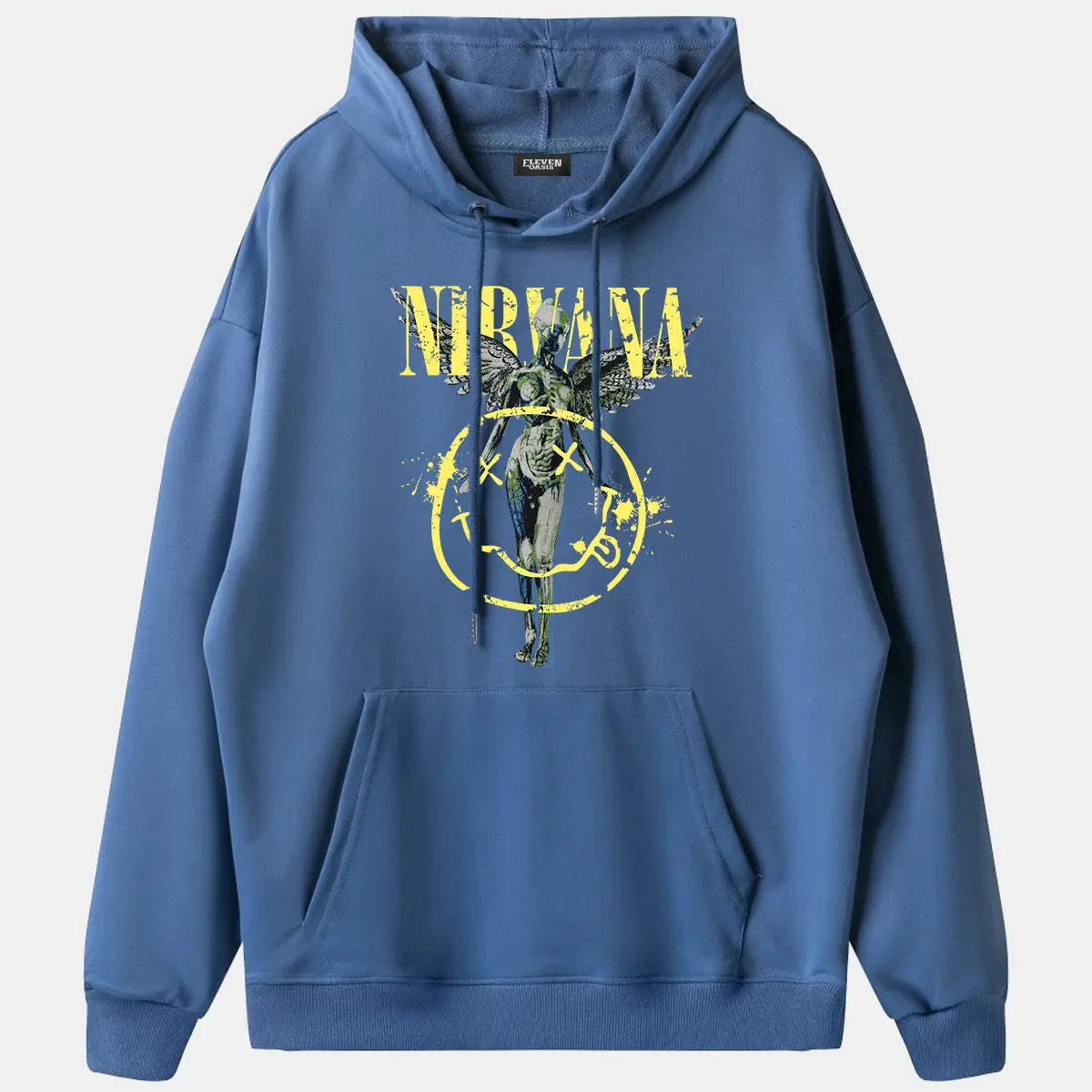 Nirvana In Utero Smiley Graphic Hoodie ElevenOasis