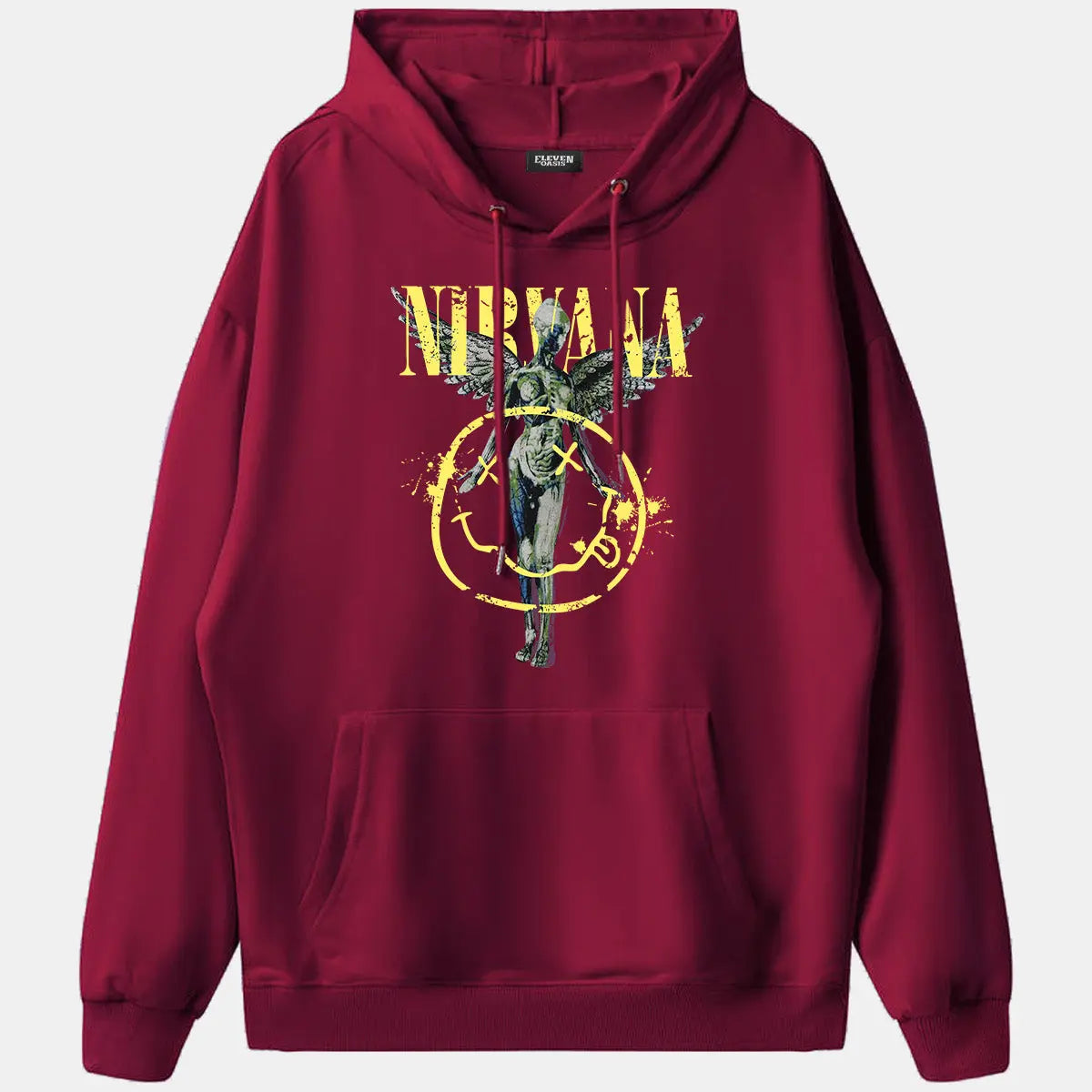 Nirvana In Utero Smiley Graphic Hoodie ElevenOasis