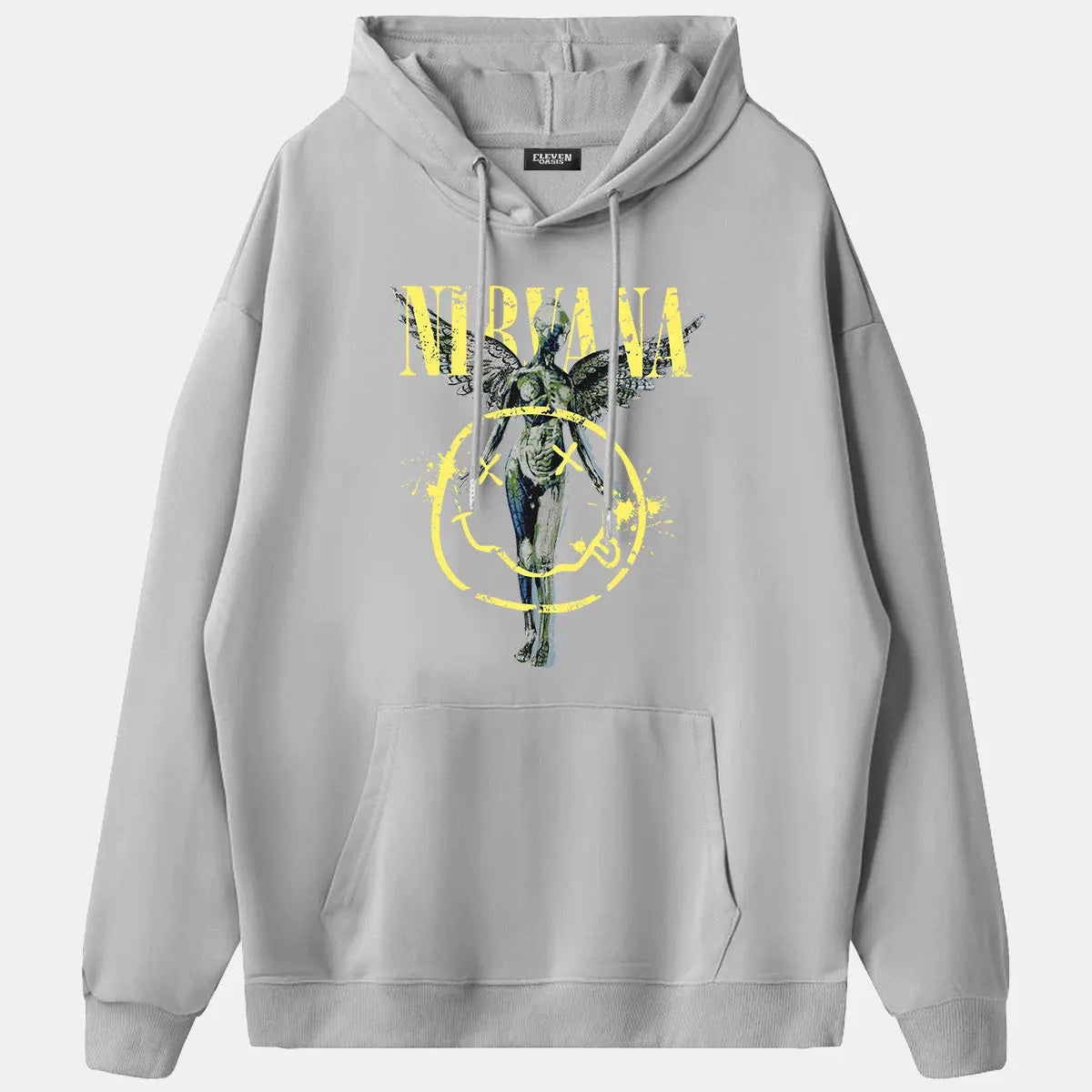Nirvana In Utero Smiley Graphic Hoodie ElevenOasis