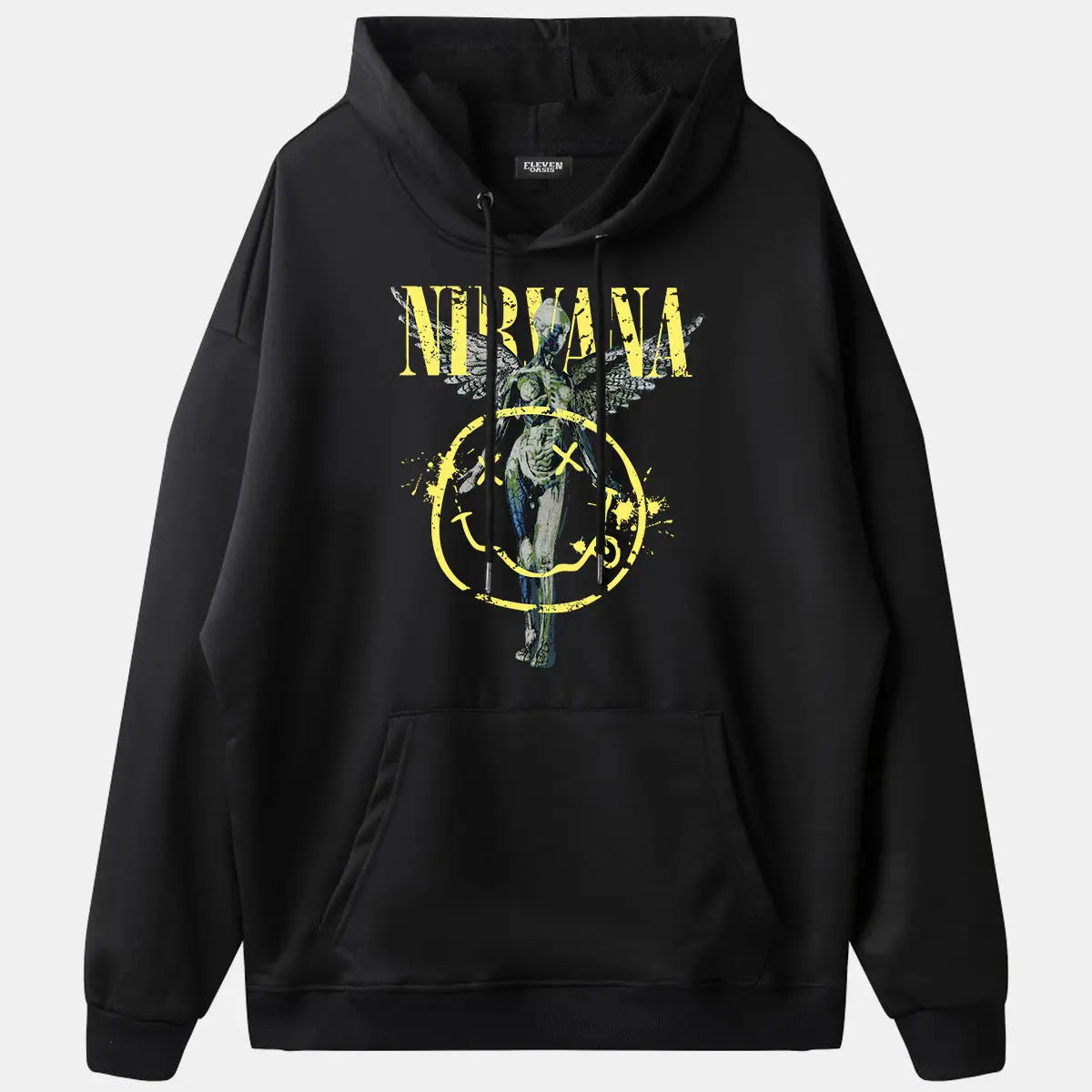 Nirvana In Utero Smiley Graphic Hoodie ElevenOasis