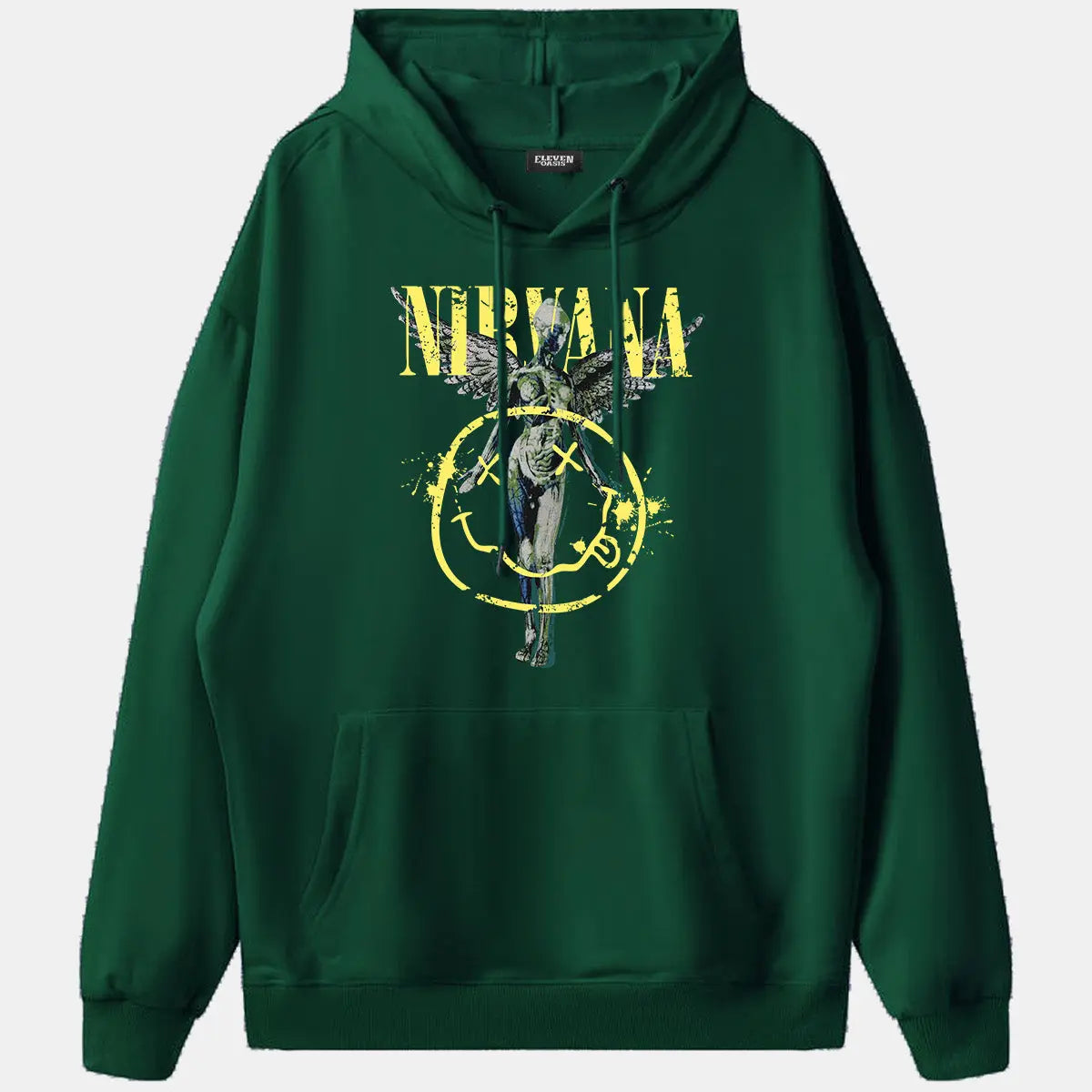 Nirvana In Utero Smiley Graphic Hoodie ElevenOasis