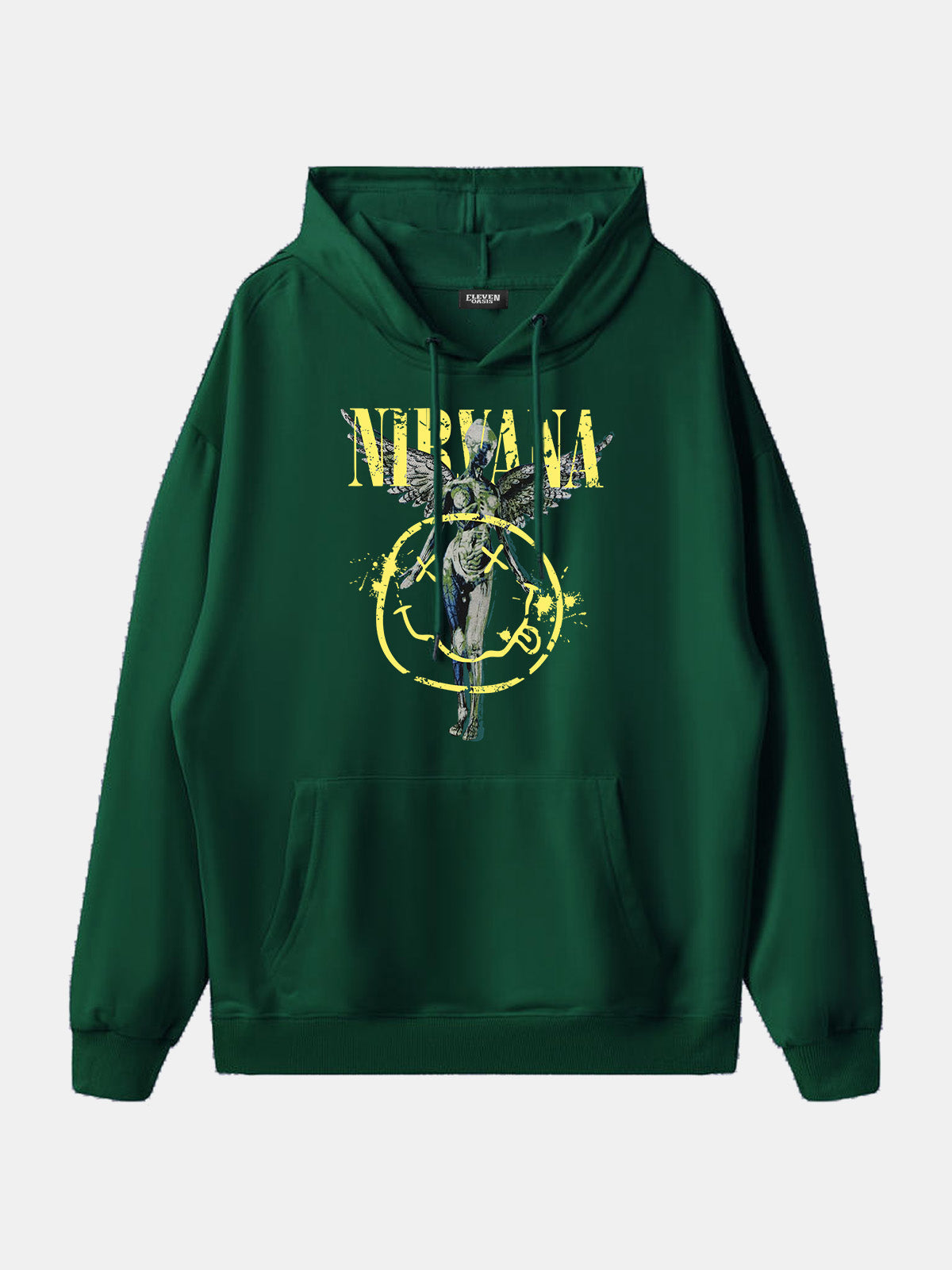 Nirvana In Utero Smiley Graphic Hoodie ElevenOasis