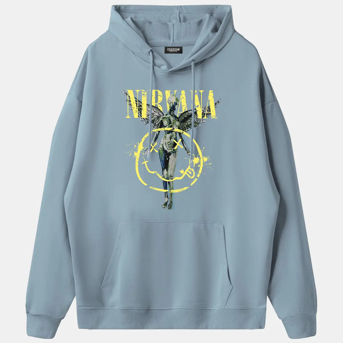 Nirvana In Utero Smiley Graphic Hoodie ElevenOasis