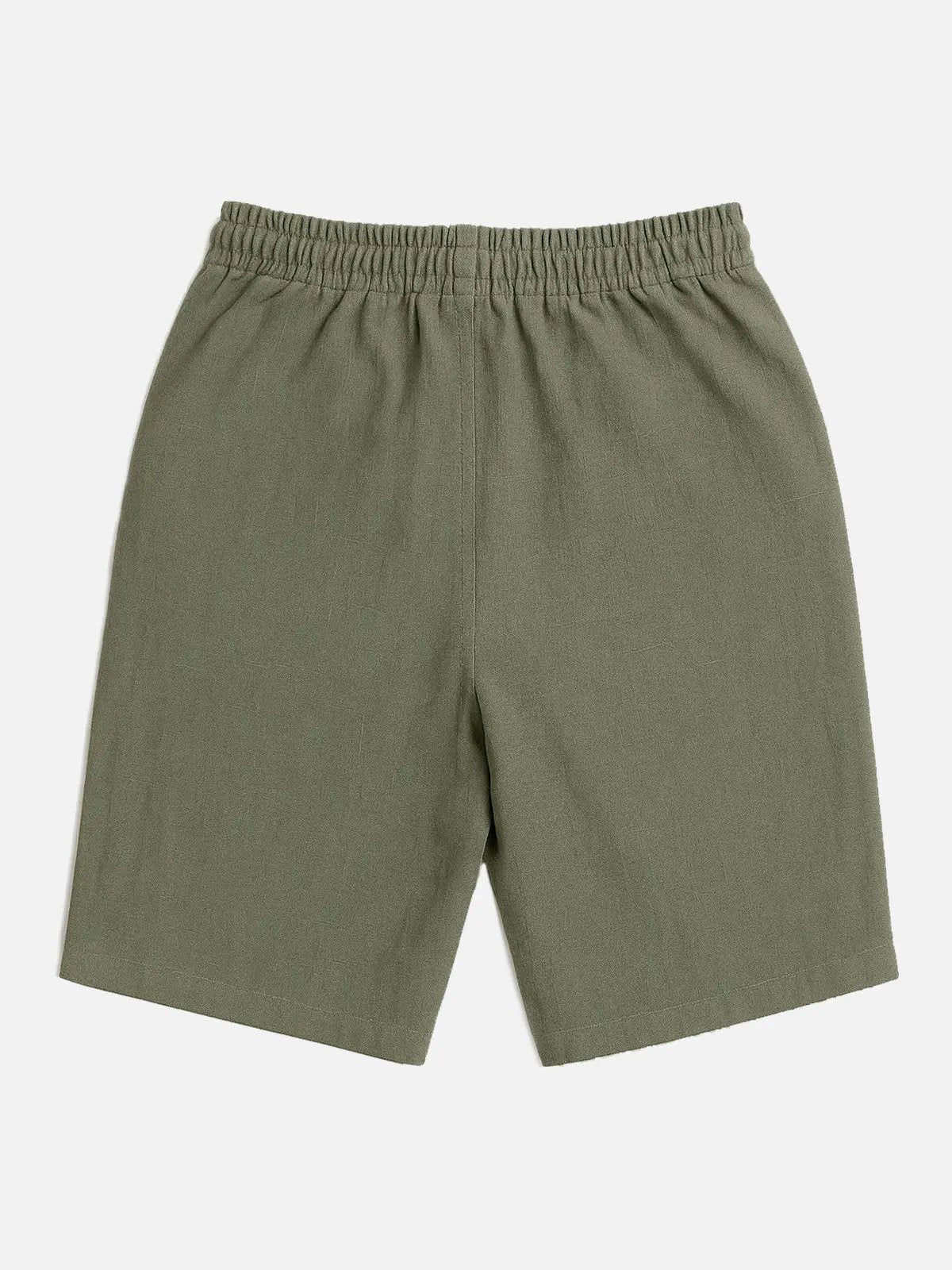 Men's Linen Blend Elastic Waist Shorts Eleven Oasis