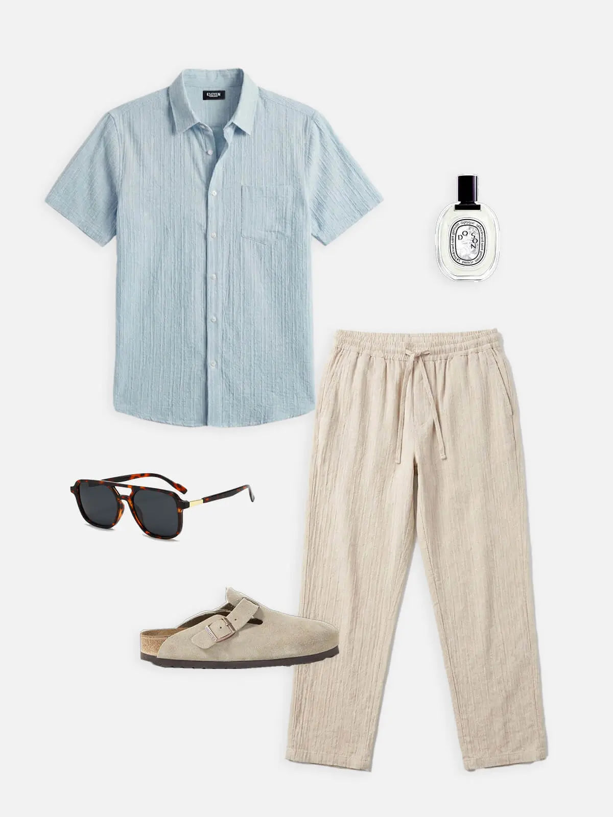 Men's Textured Short Sleeve Button-Up Shirt Eleven Oasis