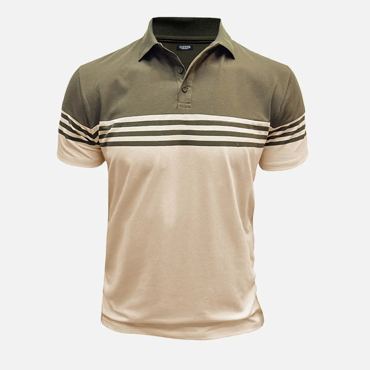Men's Classic Stripe Short Sleeve Polo Shirt ElevenOasis