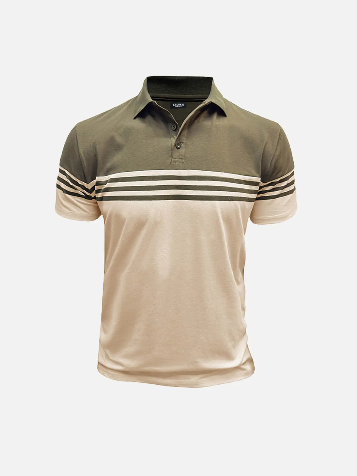 Men's Classic Stripe Short Sleeve Polo Shirt ElevenOasis