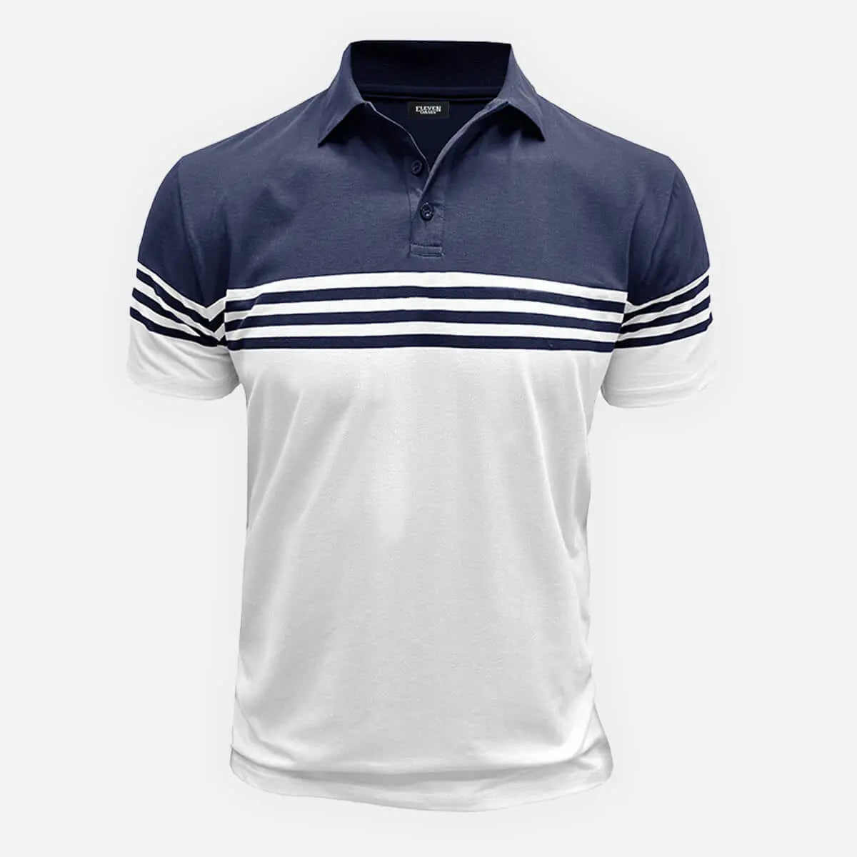 Men's Classic Stripe Short Sleeve Polo Shirt ElevenOasis