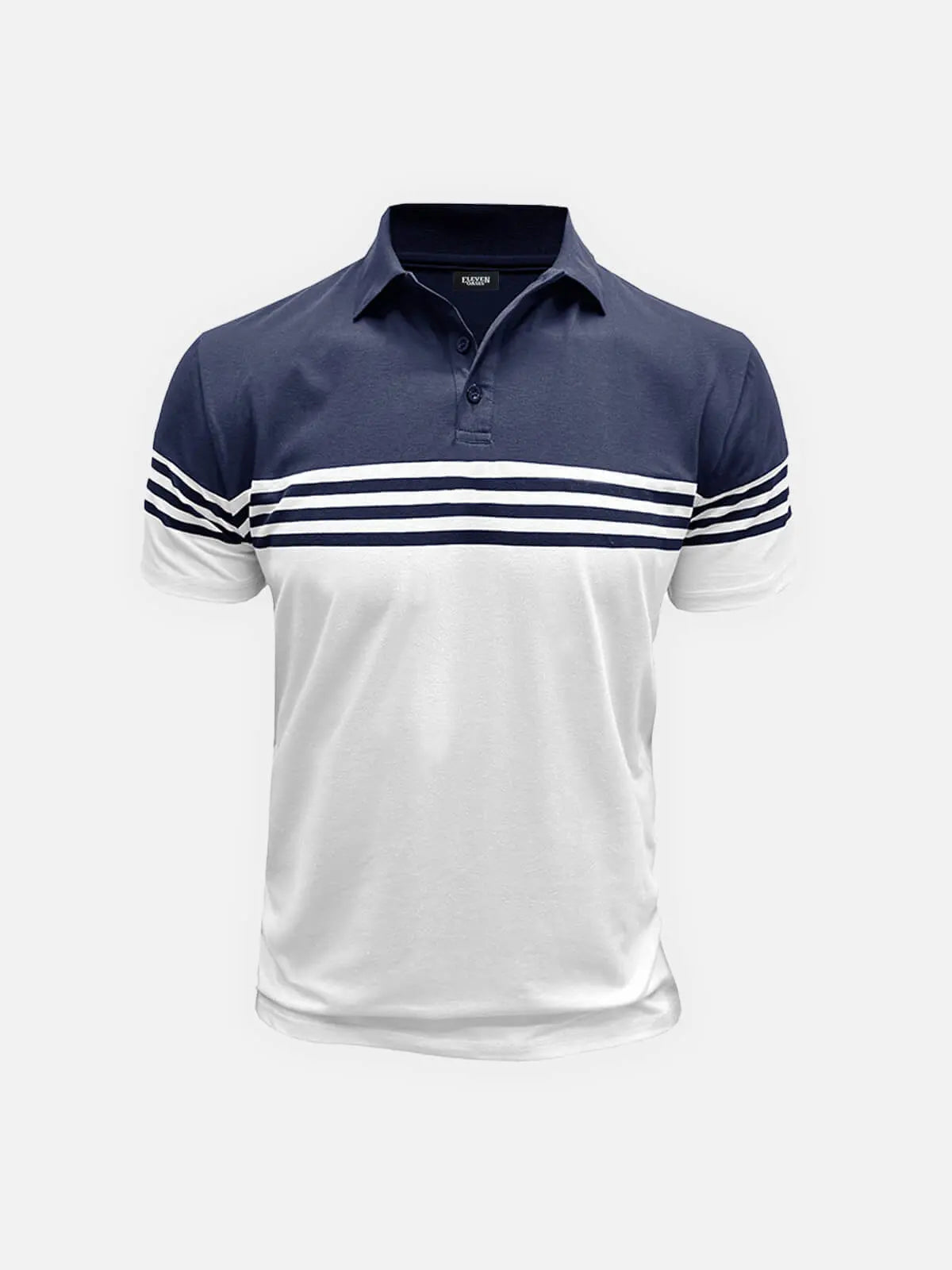 Men's Classic Stripe Short Sleeve Polo Shirt ElevenOasis