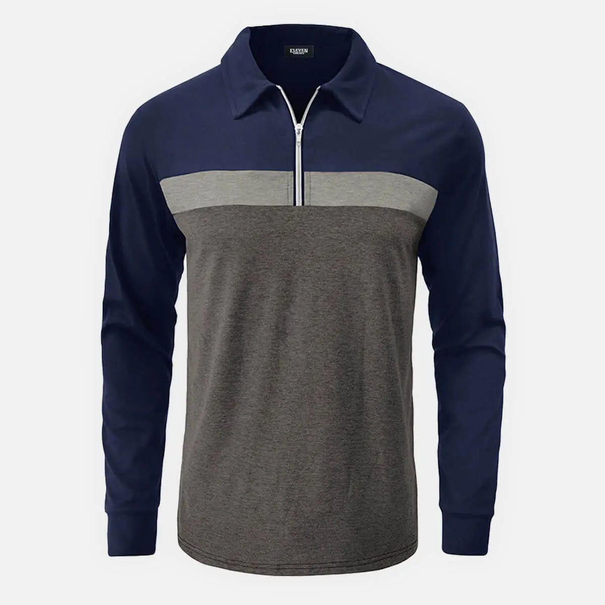 Men's Classic Long Sleeve Quarter-Zip Polo Shirt Eleven Oasis