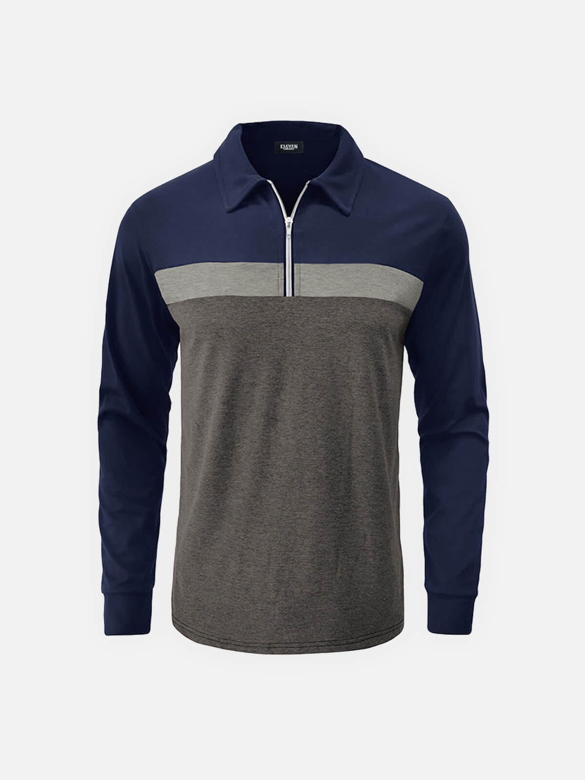 Men's Classic Long Sleeve Quarter-Zip Polo Shirt Eleven Oasis