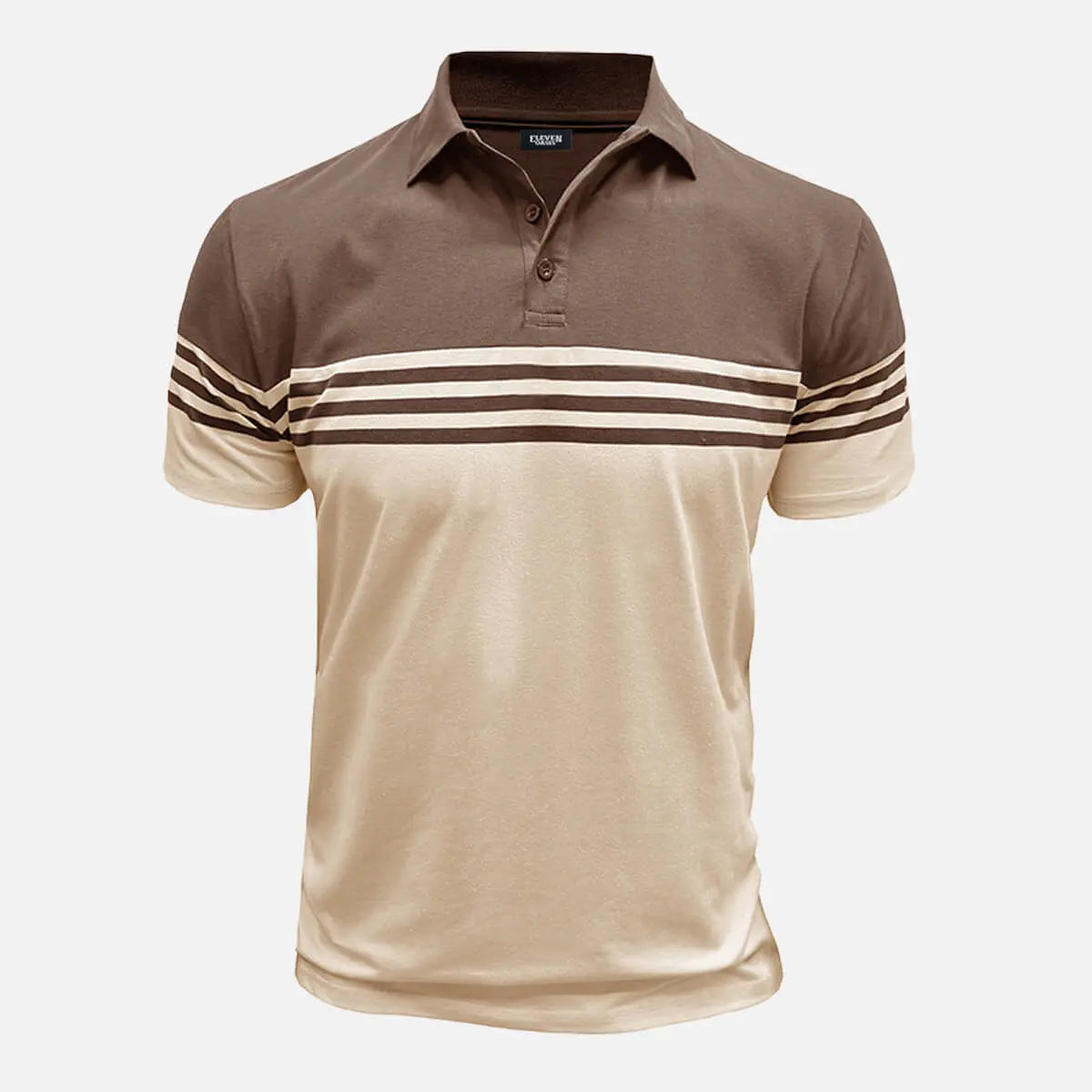 Men's Classic Stripe Short Sleeve Polo Shirt ElevenOasis