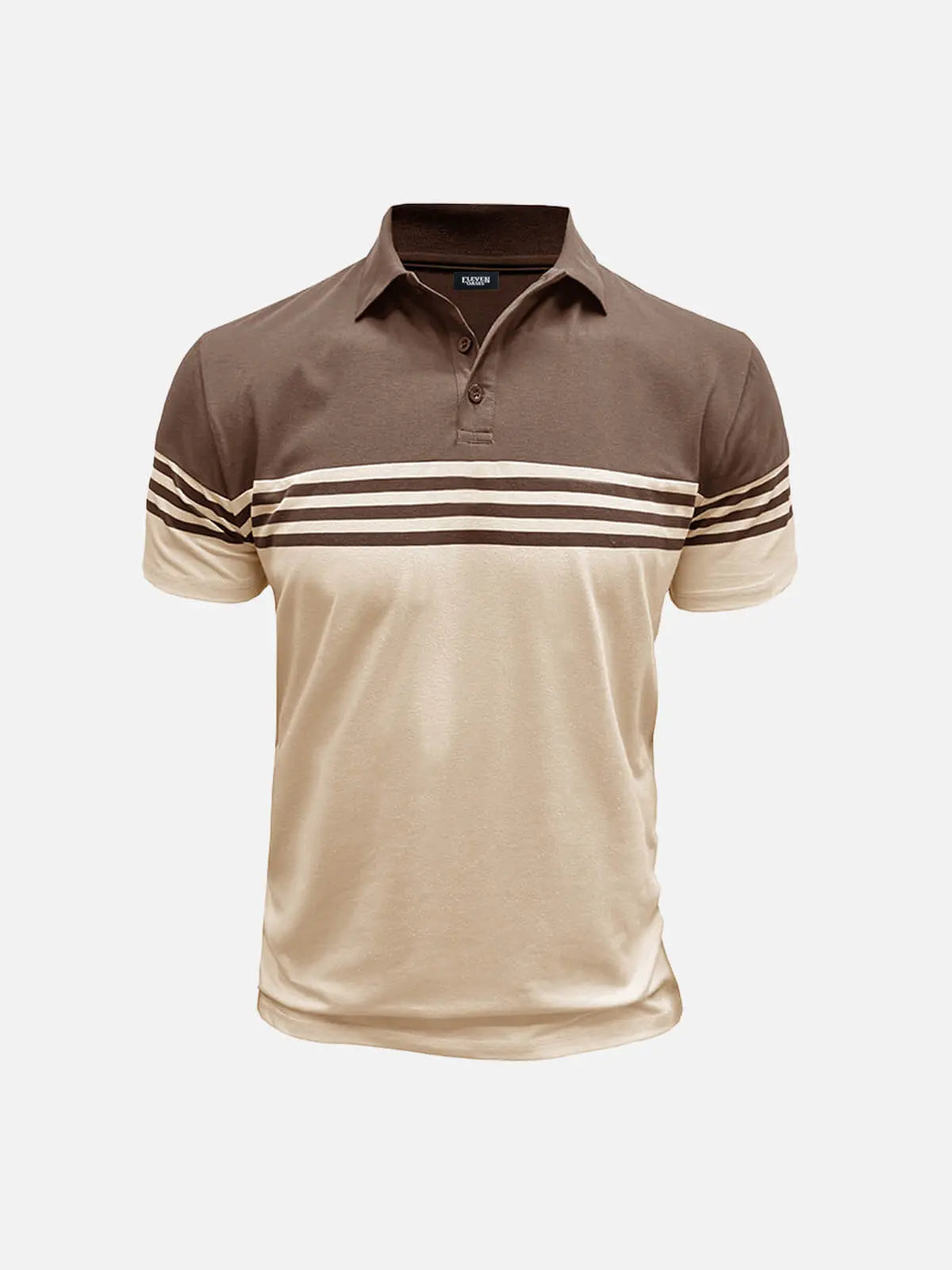 Men's Classic Stripe Short Sleeve Polo Shirt ElevenOasis