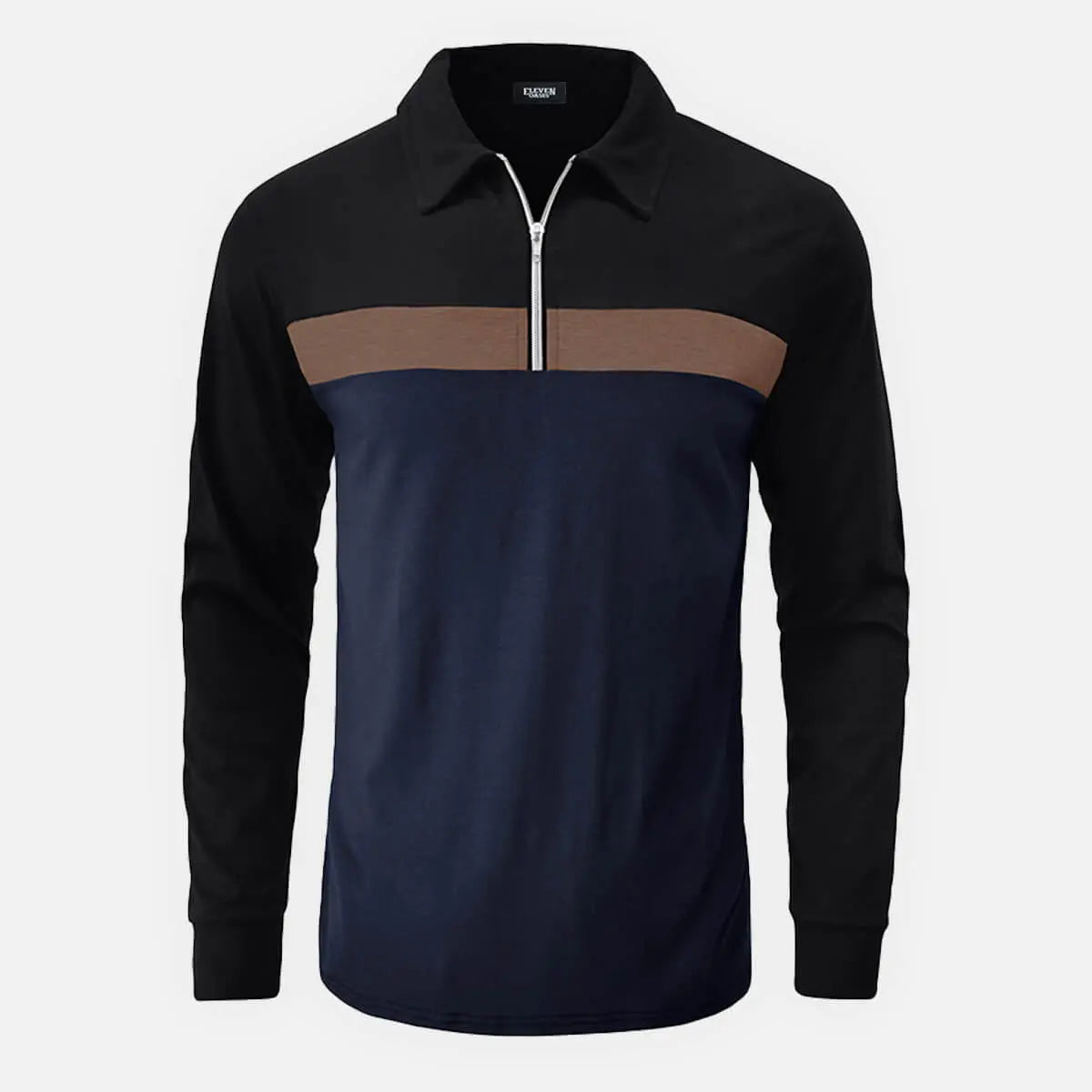 Men's Classic Long Sleeve Quarter-Zip Polo Shirt Eleven Oasis