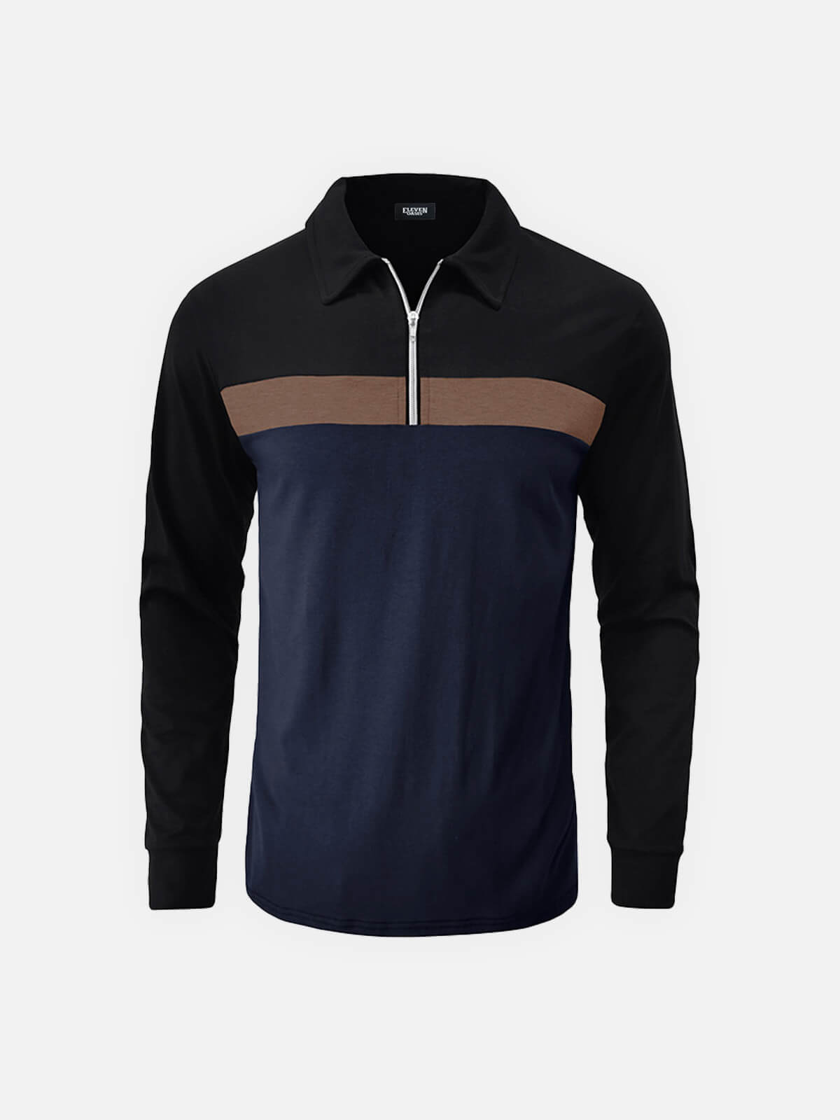 Men's Classic Long Sleeve Quarter-Zip Polo Shirt Eleven Oasis