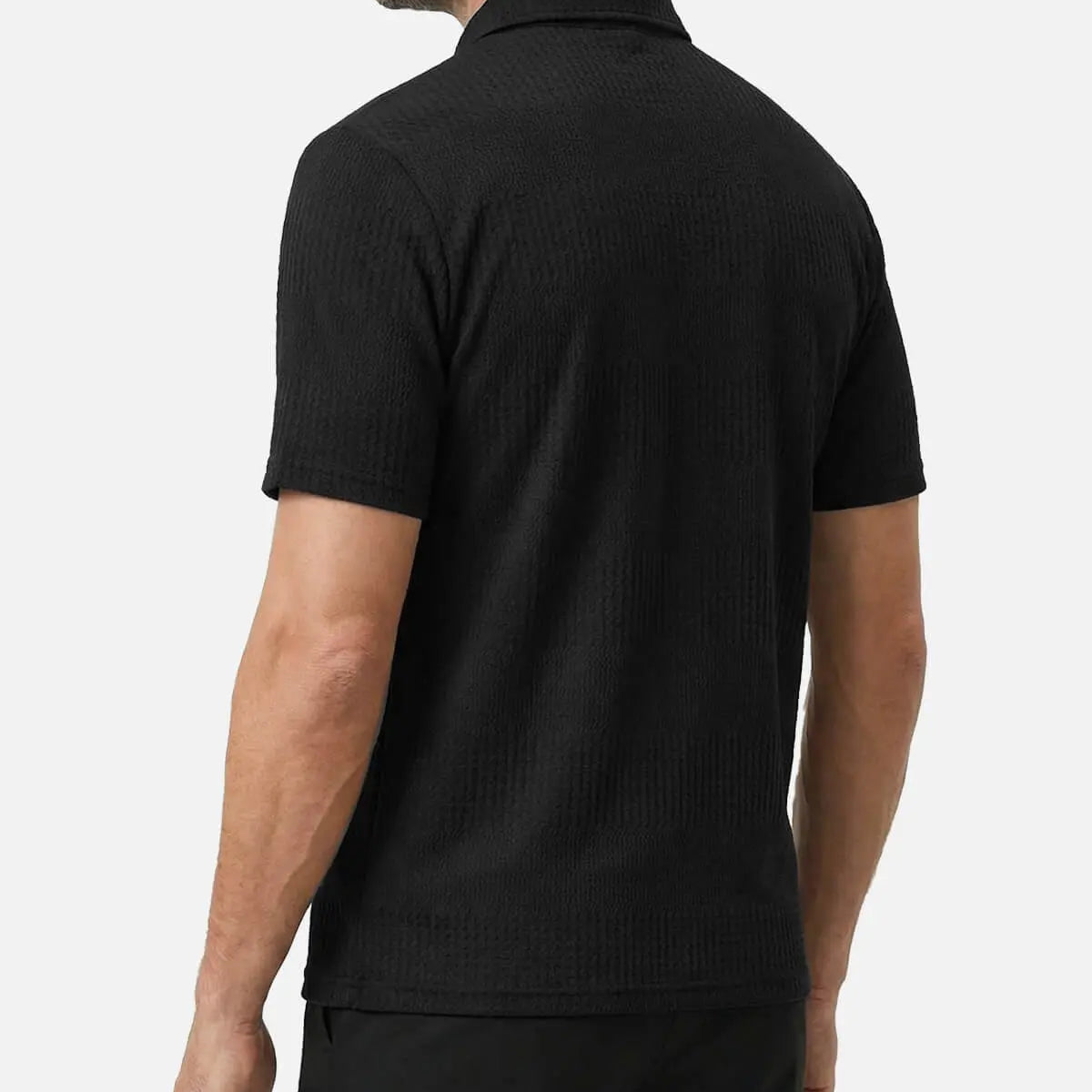 Men's Slim Fit Textured Polo Short Sleeve Shirt Eleven Oasis