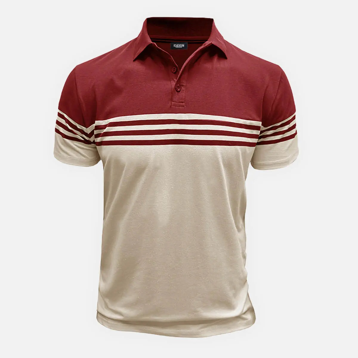 Men's Classic Stripe Short Sleeve Polo Shirt ElevenOasis