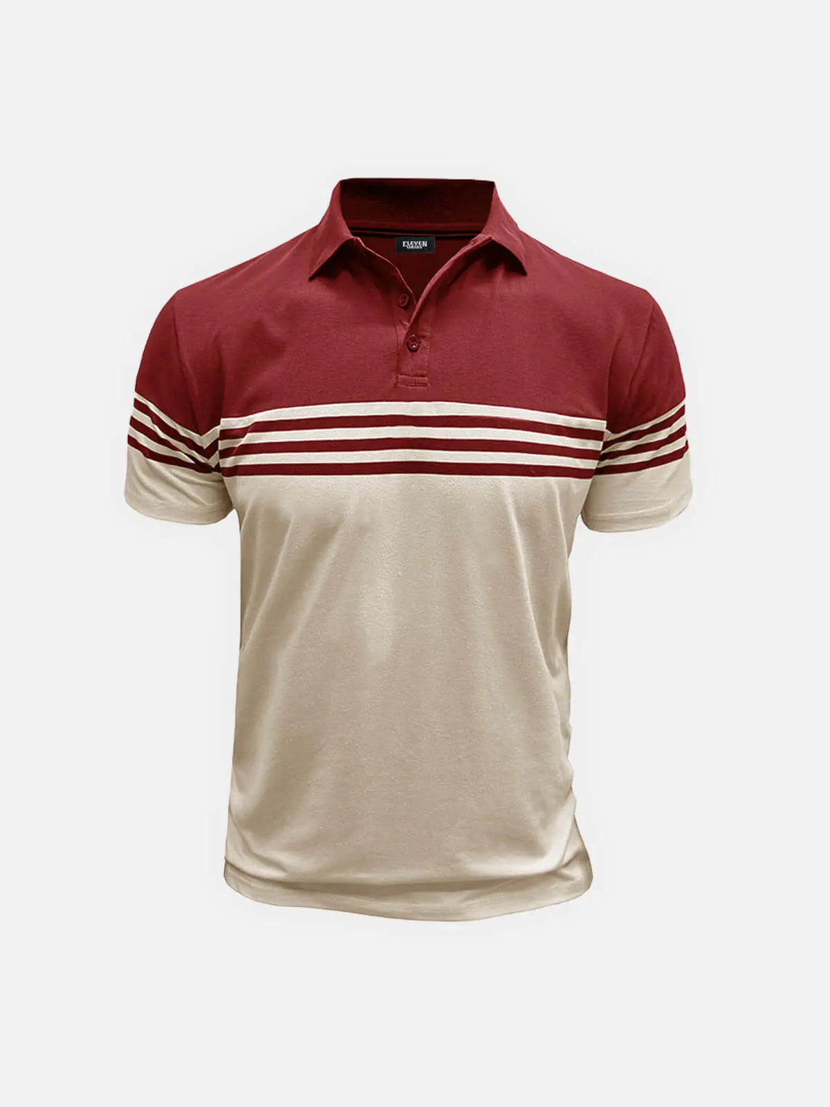 Men's Classic Stripe Short Sleeve Polo Shirt ElevenOasis