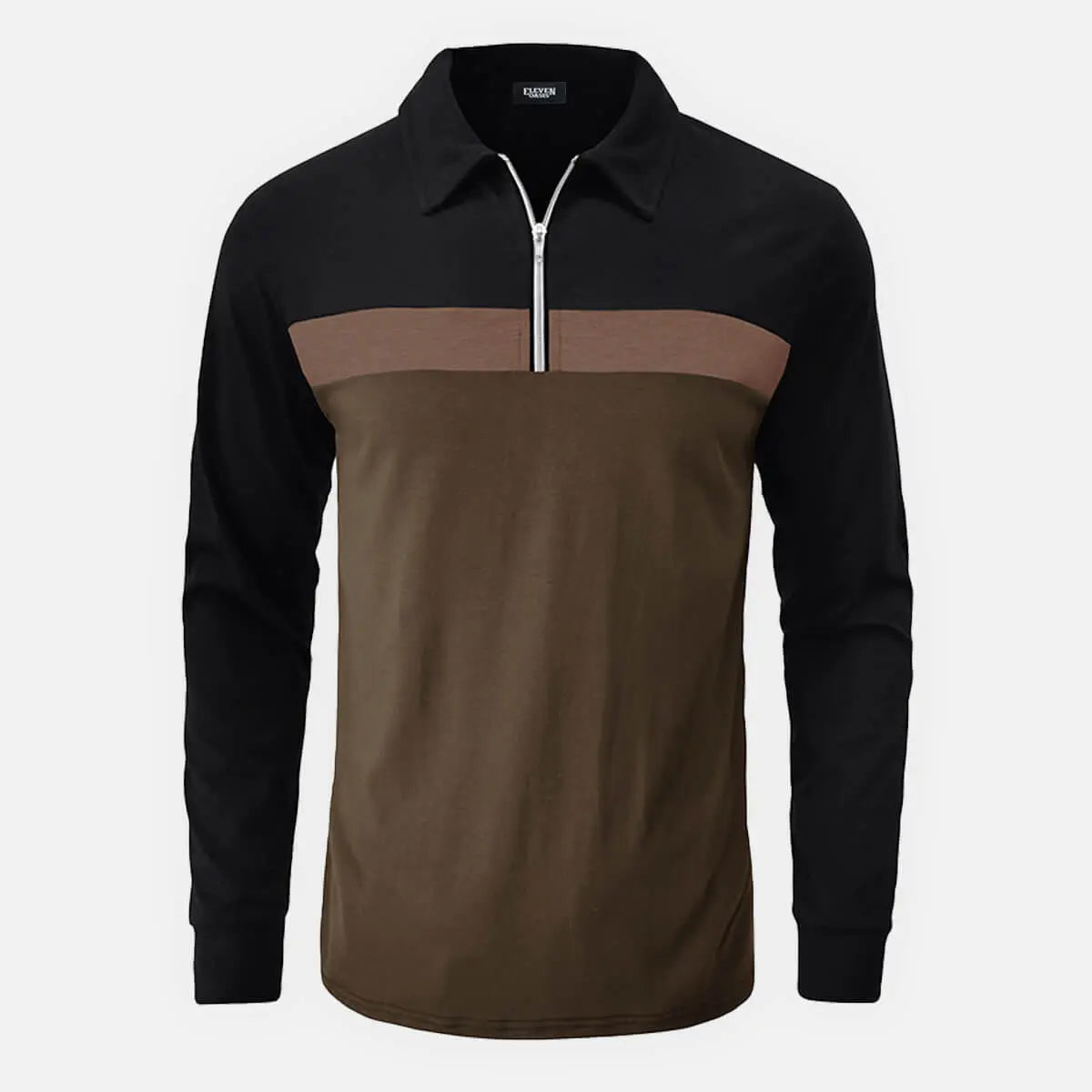 Men's Classic Long Sleeve Quarter-Zip Polo Shirt Eleven Oasis