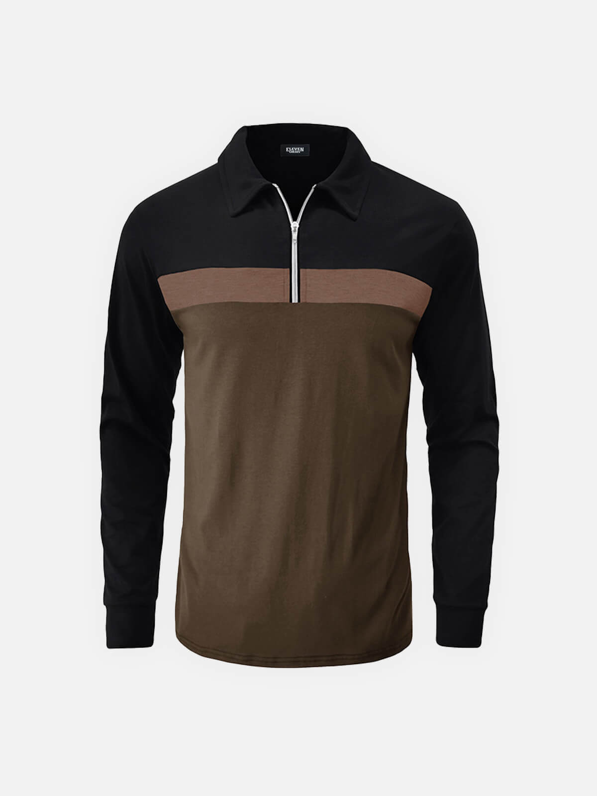 Men's Classic Long Sleeve Quarter-Zip Polo Shirt Eleven Oasis