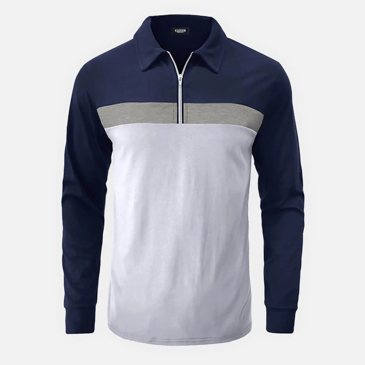 Men's Classic Long Sleeve Quarter-Zip Polo Shirt Eleven Oasis