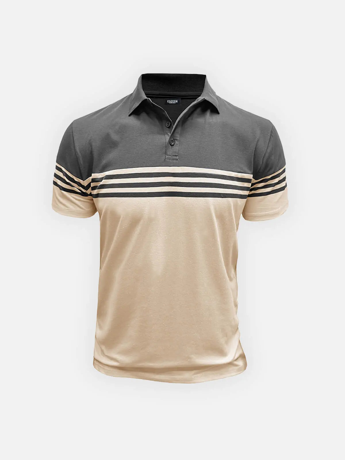 Men's Classic Stripe Short Sleeve Polo Shirt ElevenOasis