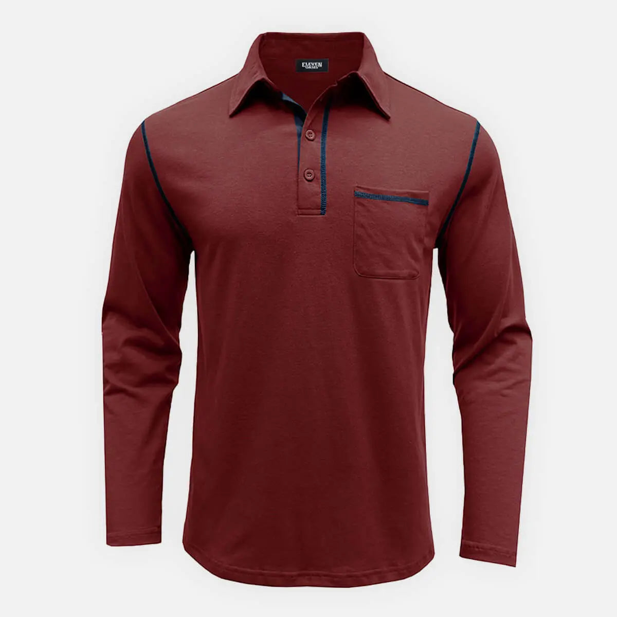 Men's Classic Long Sleeve Polo Shirt ElevenOasis