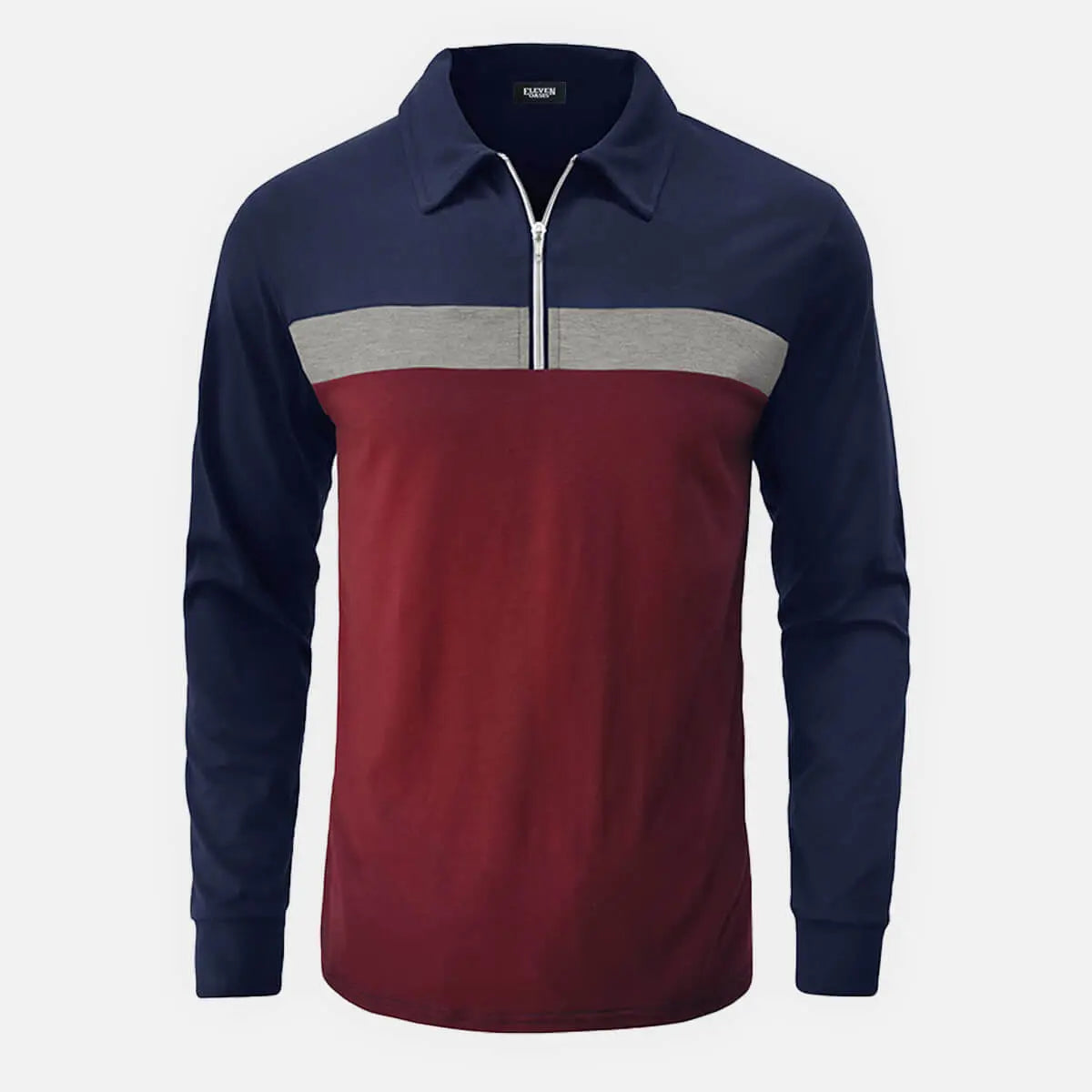 Men's Classic Long Sleeve Quarter-Zip Polo Shirt Eleven Oasis