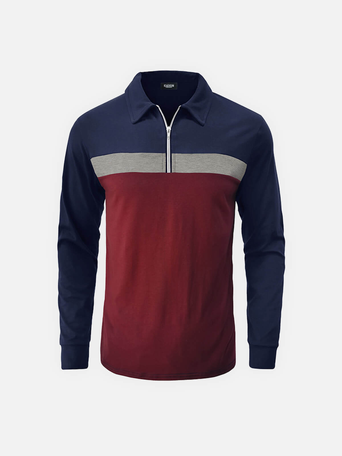 Men's Classic Long Sleeve Quarter-Zip Polo Shirt Eleven Oasis