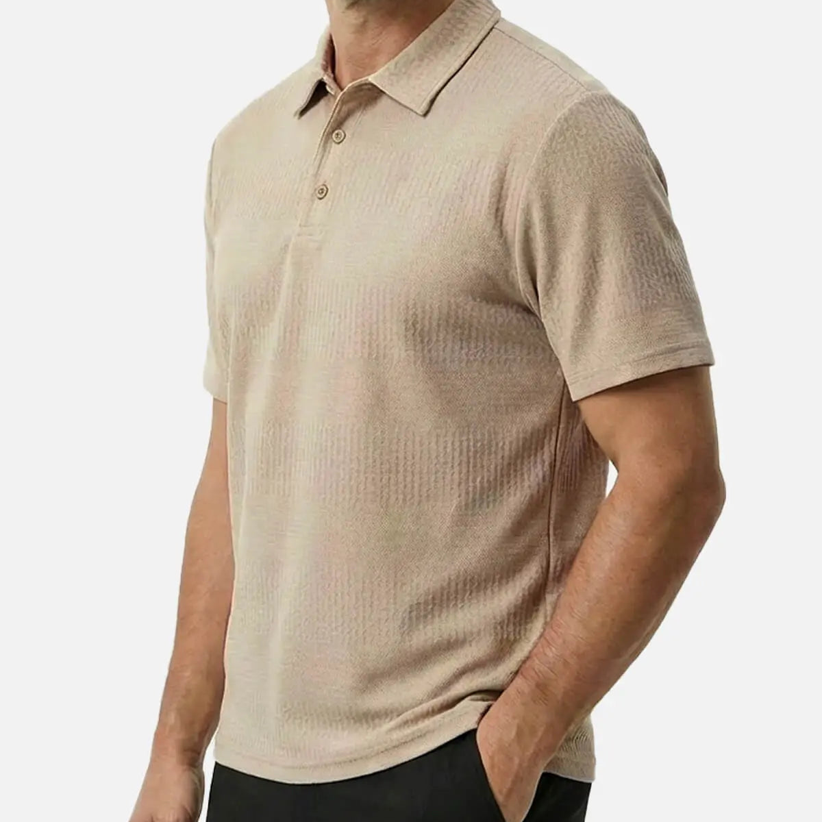 Men's Slim Fit Textured Polo Short Sleeve Shirt Eleven Oasis