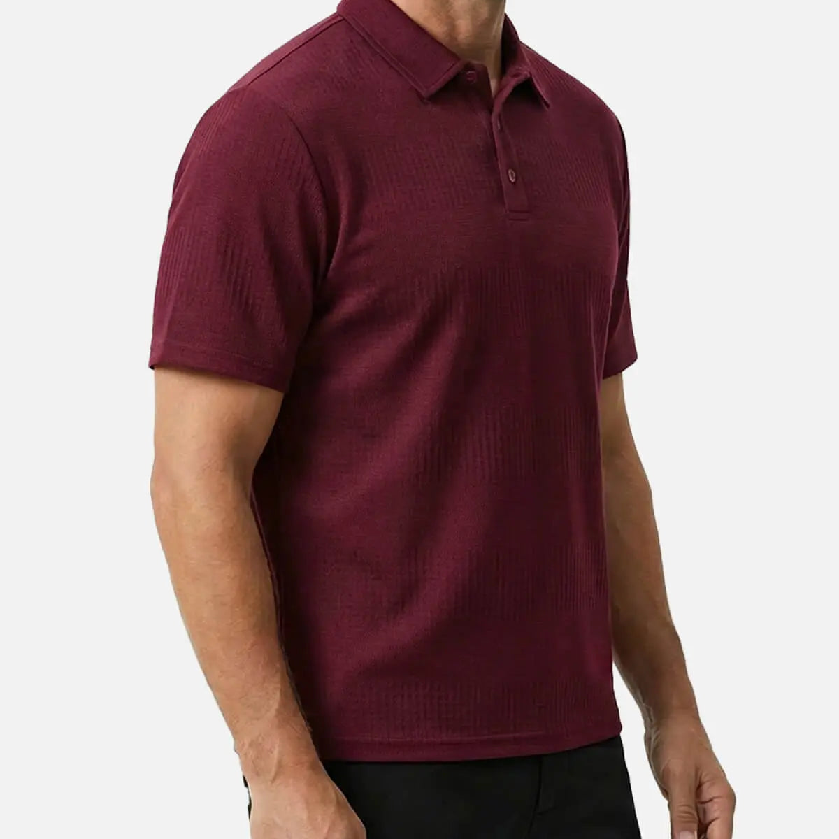 Men's Slim Fit Textured Polo Short Sleeve Shirt Eleven Oasis