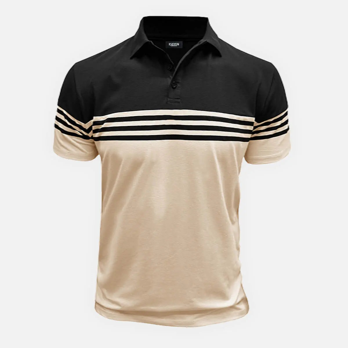 Men's Classic Stripe Short Sleeve Polo Shirt ElevenOasis