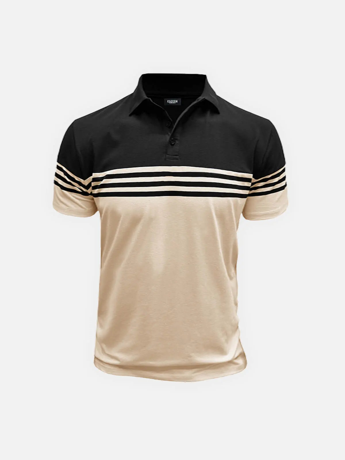 Men's Classic Stripe Short Sleeve Polo Shirt ElevenOasis