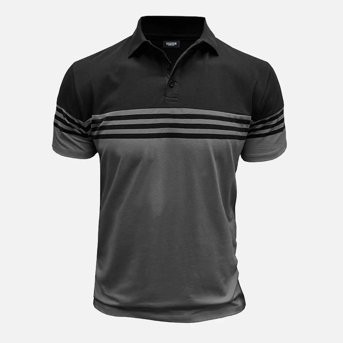 Men's Classic Stripe Short Sleeve Polo Shirt ElevenOasis