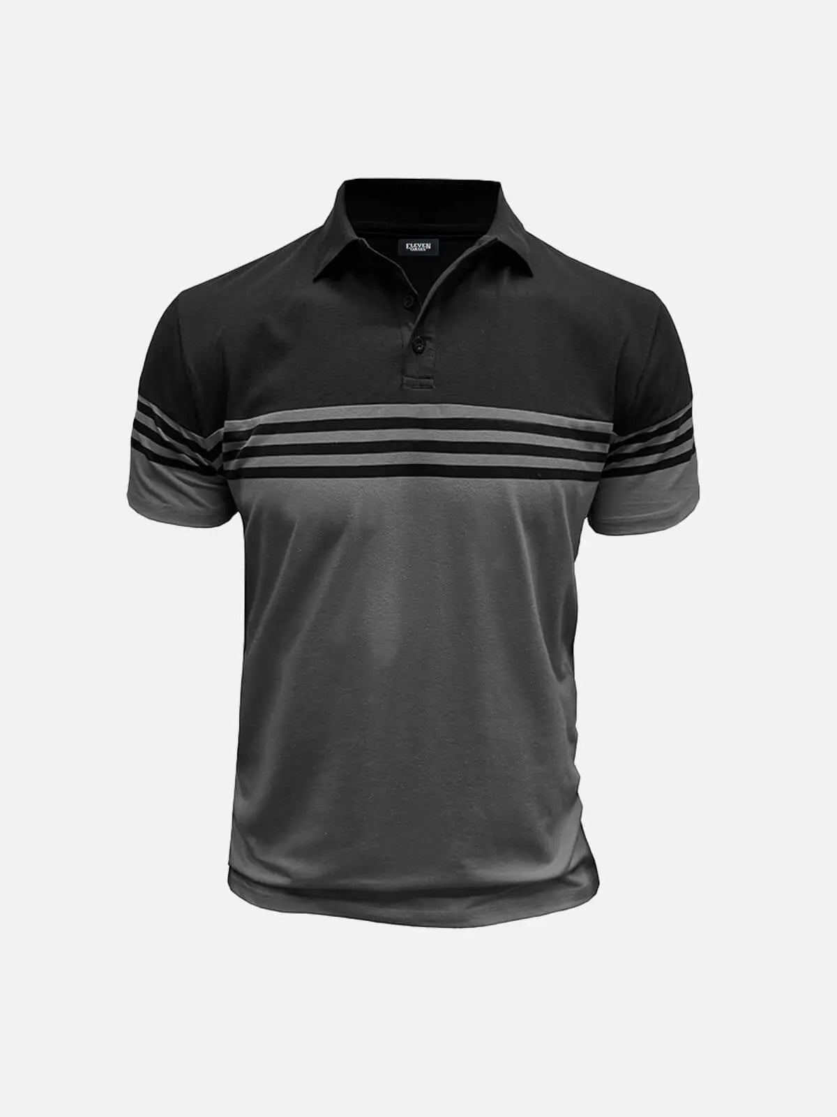 Men's Classic Stripe Short Sleeve Polo Shirt ElevenOasis