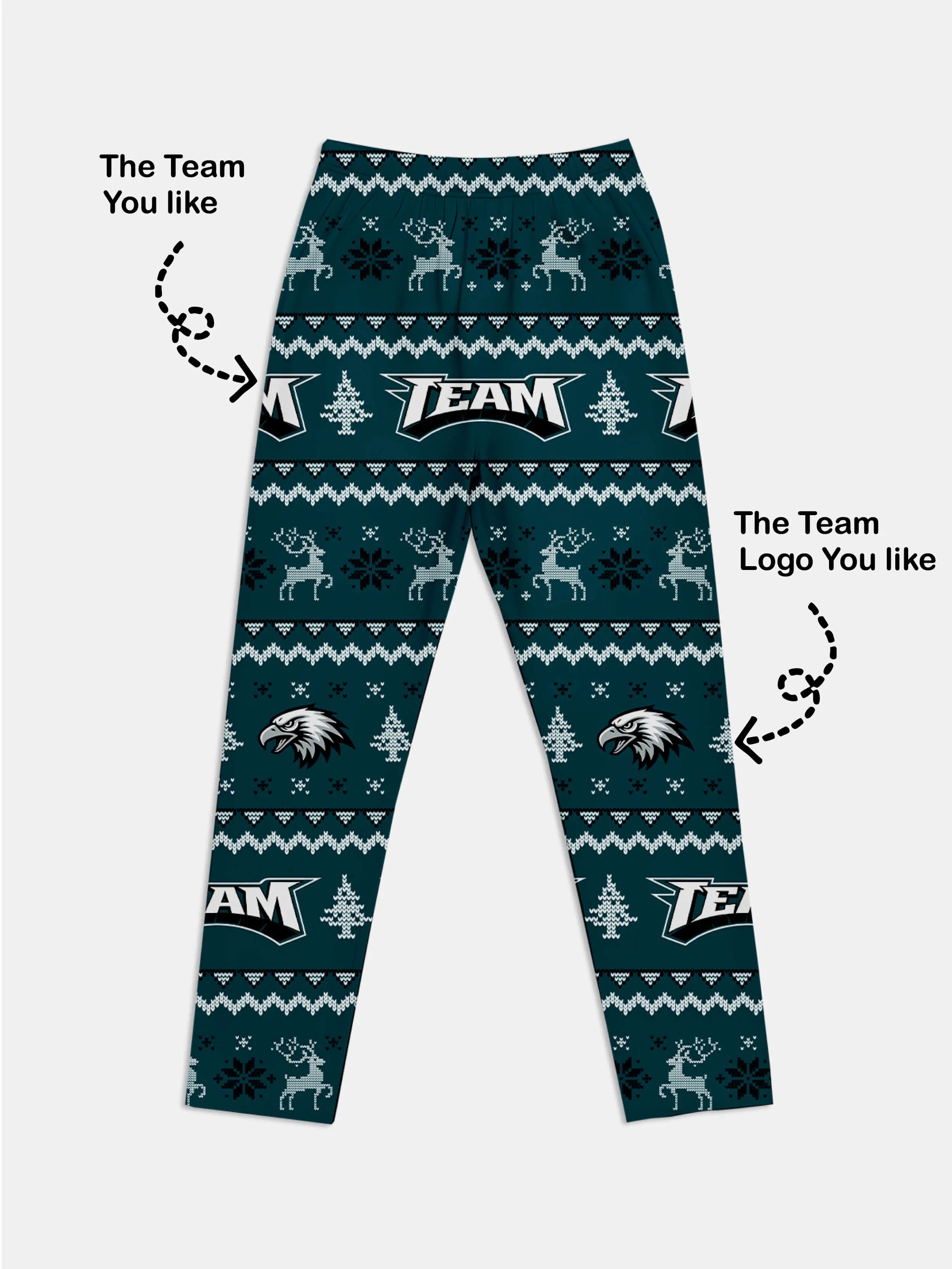 Custom American Football Team Pajama Set - Midnight Green Eleven Oasis
