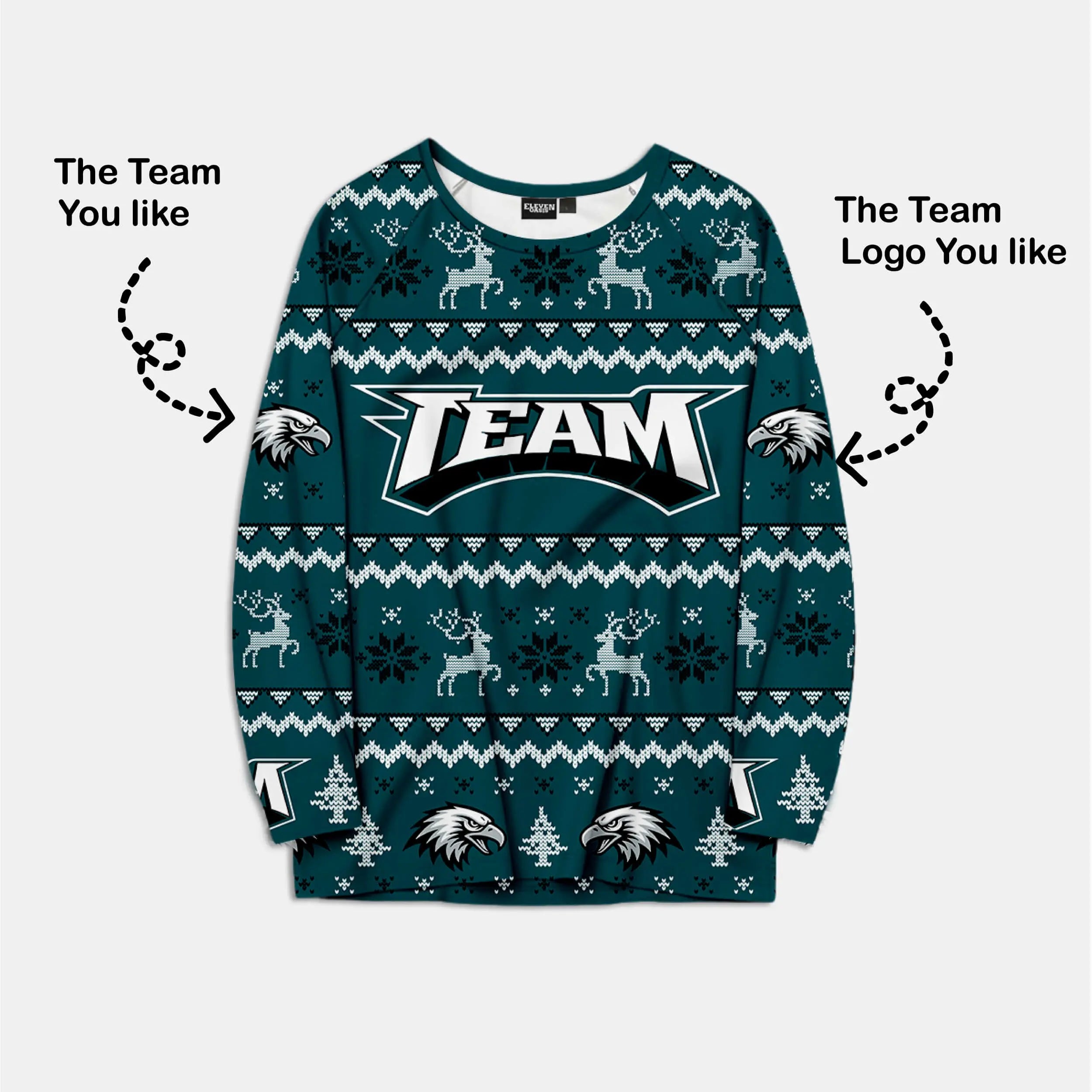 Custom American Football Team Pajama Set - Midnight Green Eleven Oasis