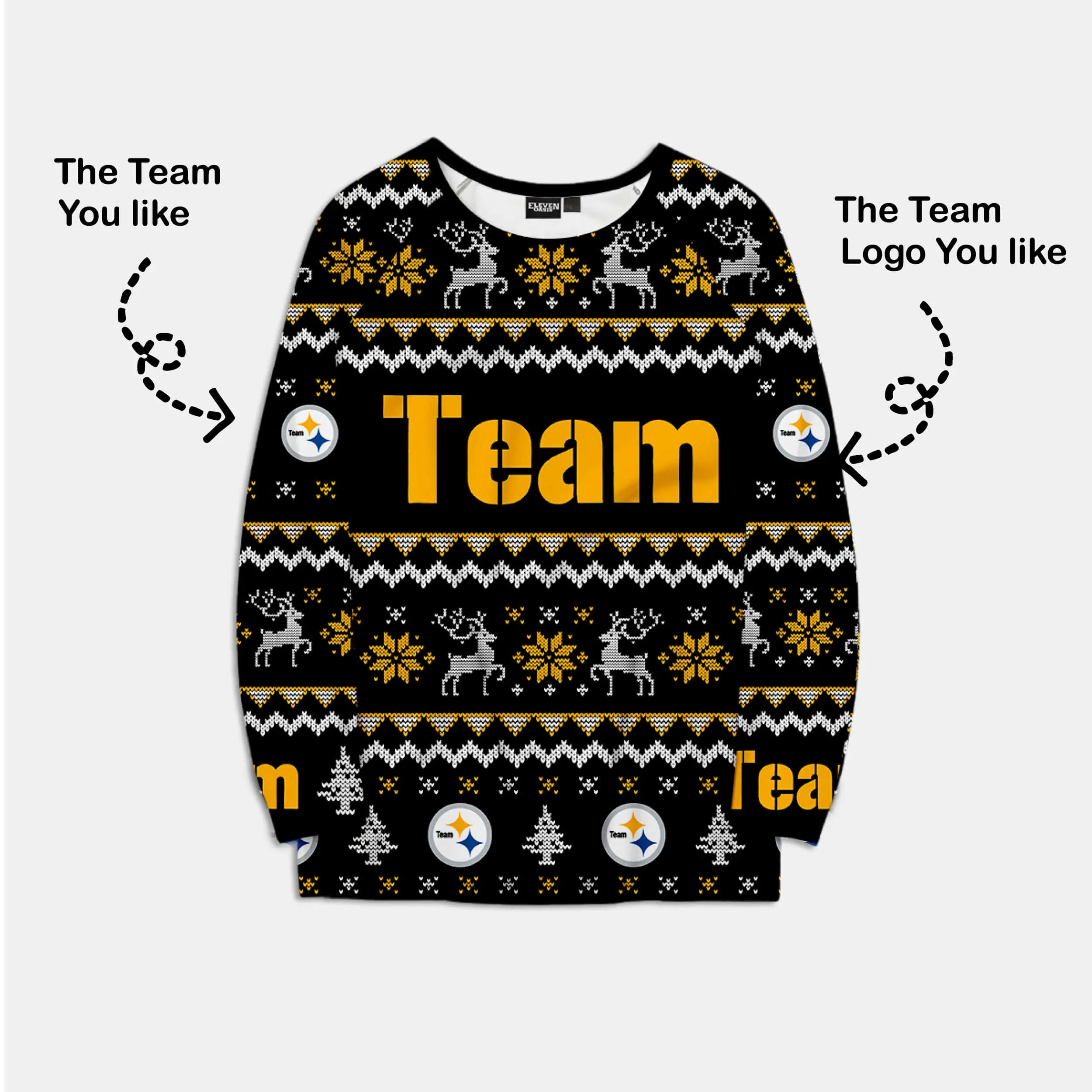 Custom American Football Team Pajama Set - Black & Gold Eleven Oasis