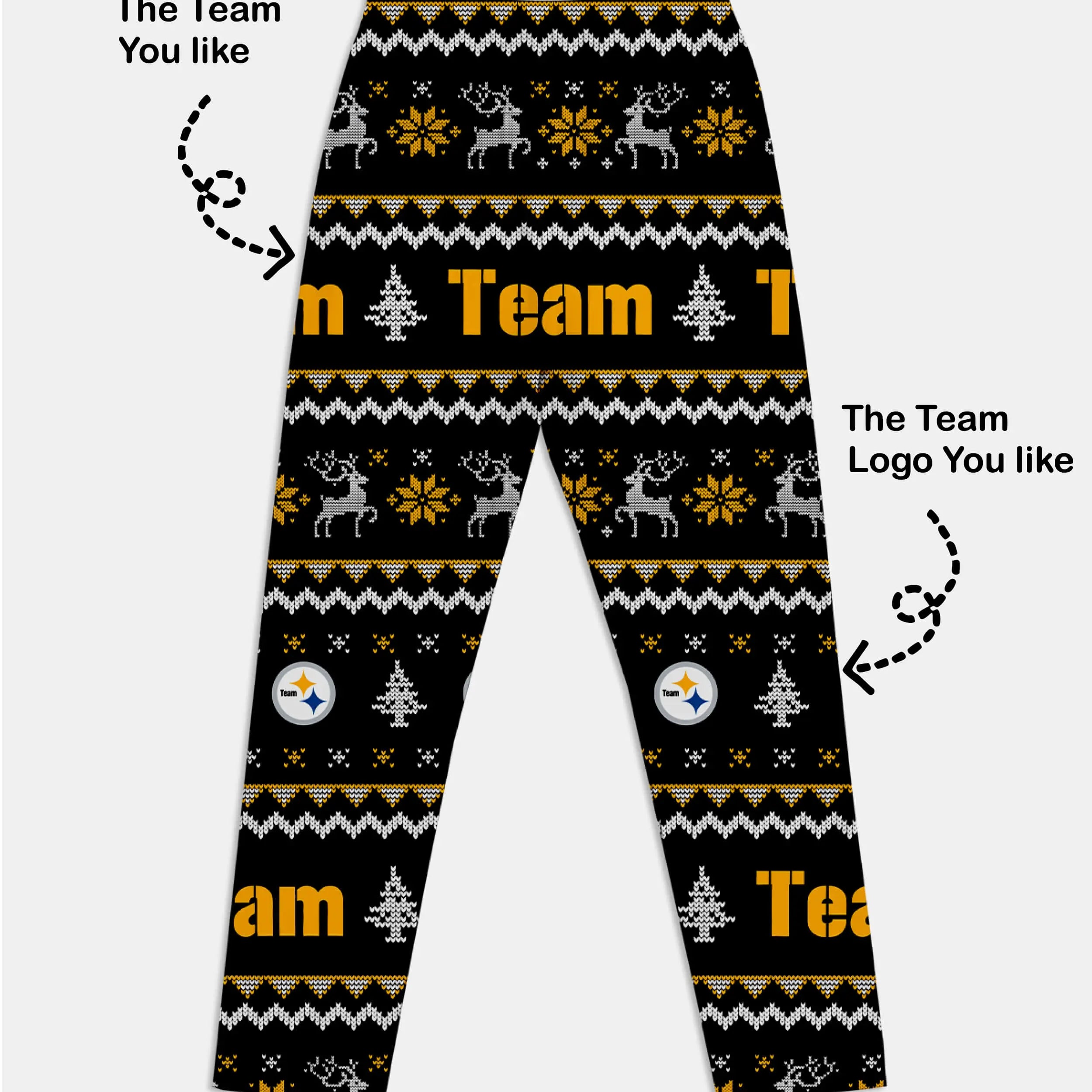 Custom American Football Team Pajama Set - Black & Gold Eleven Oasis