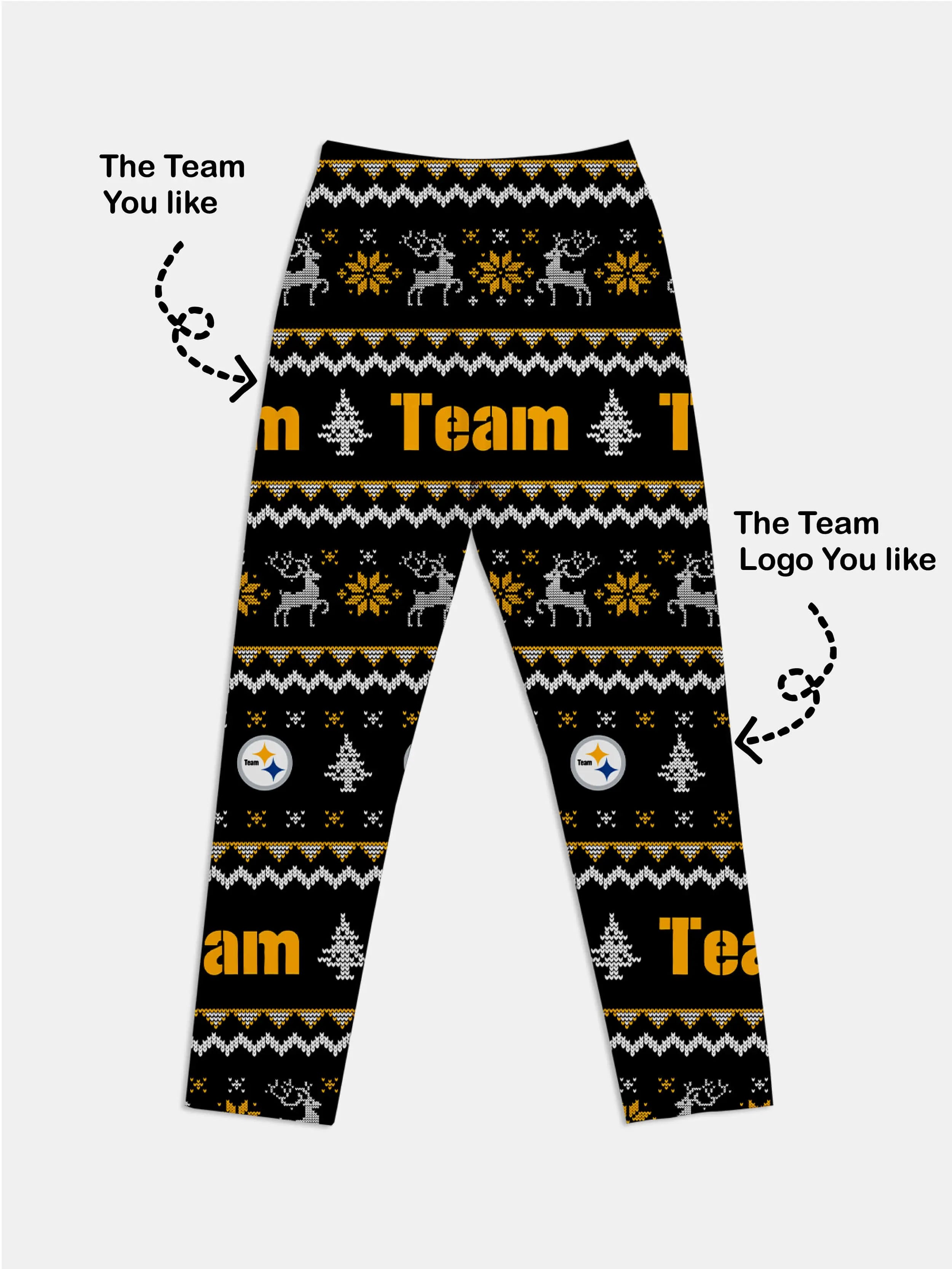 Custom American Football Team Pajama Set - Black & Gold Eleven Oasis
