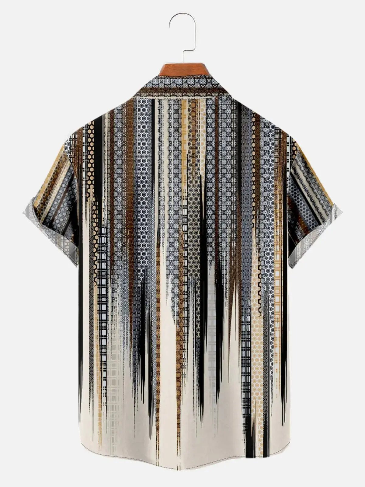 Men's Abstract Geometric Fade Short Sleeve Shirt ElevenOasis